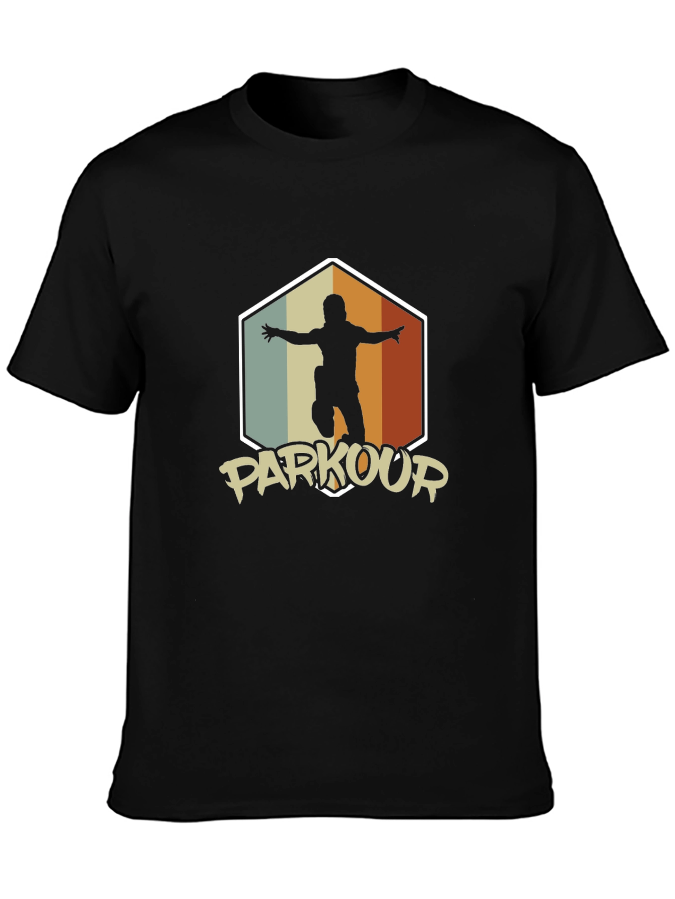 Parkour Silhouette Graphic Tee - Retro Urban Style