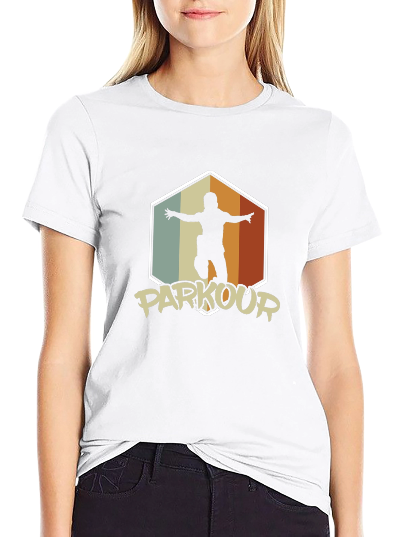 Parkour Silhouette Graphic Tee - Retro Urban Style