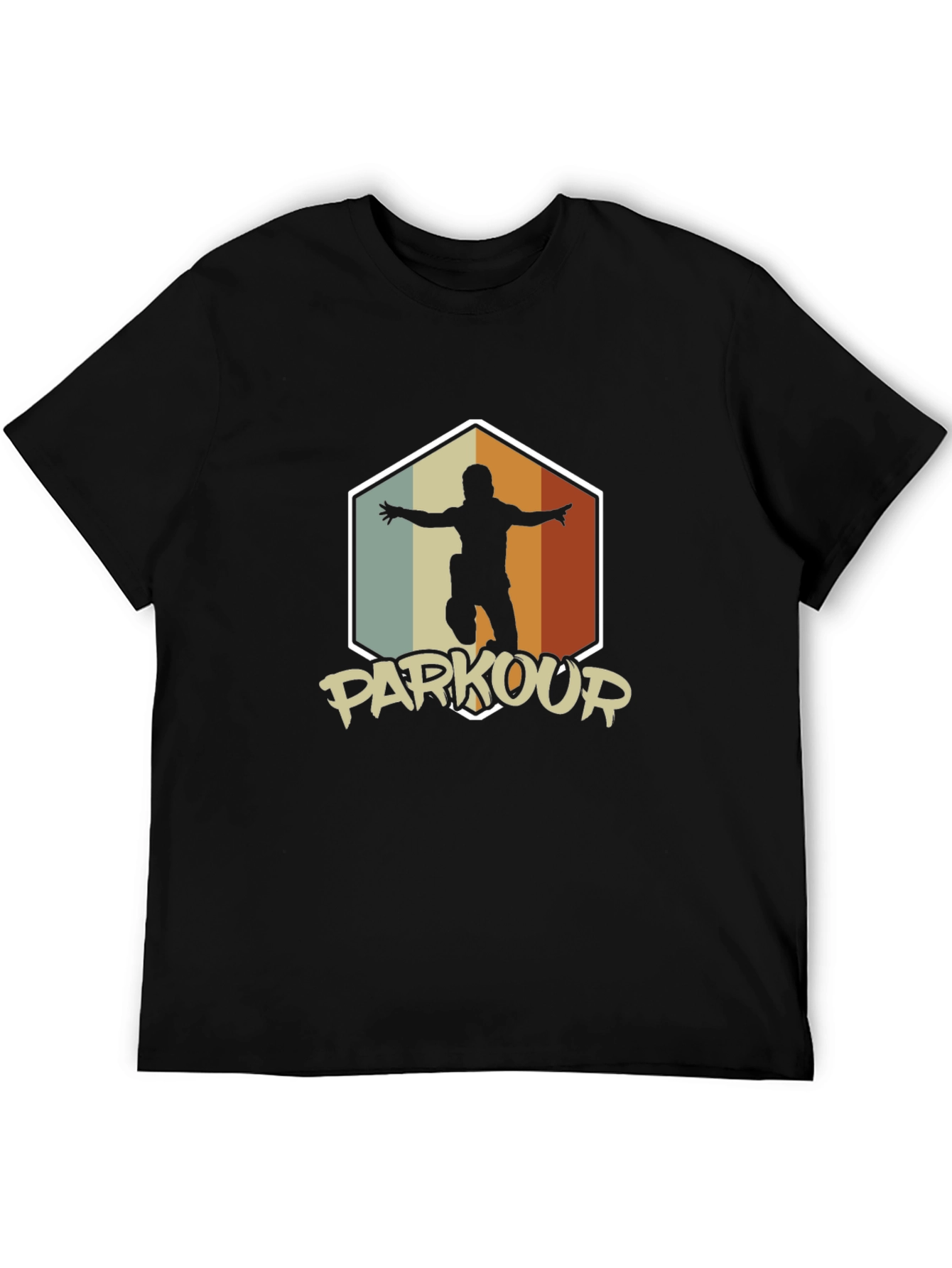 Parkour Silhouette Graphic Tee - Retro Urban Style