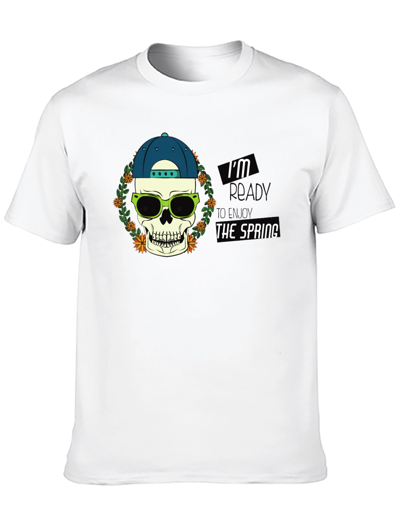 Spring Ready Skull Graphic T-Shirt