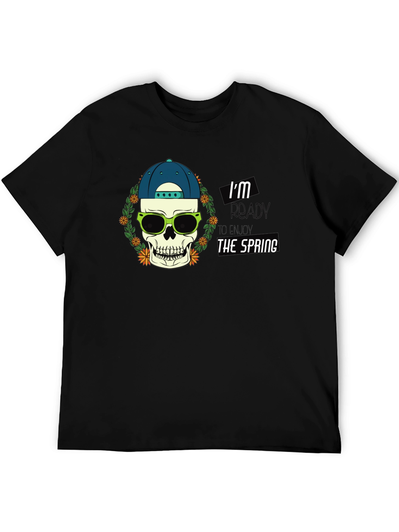 Spring Ready Skull Graphic T-Shirt