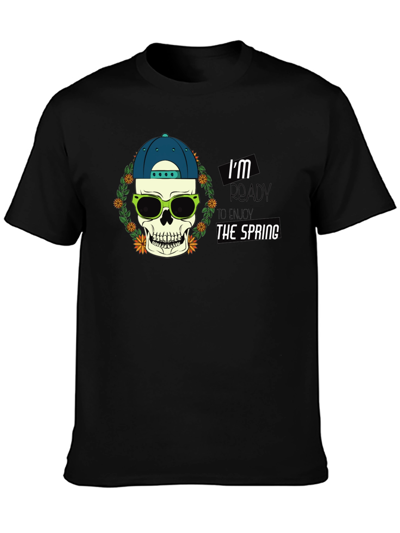 Spring Ready Skull Graphic T-Shirt
