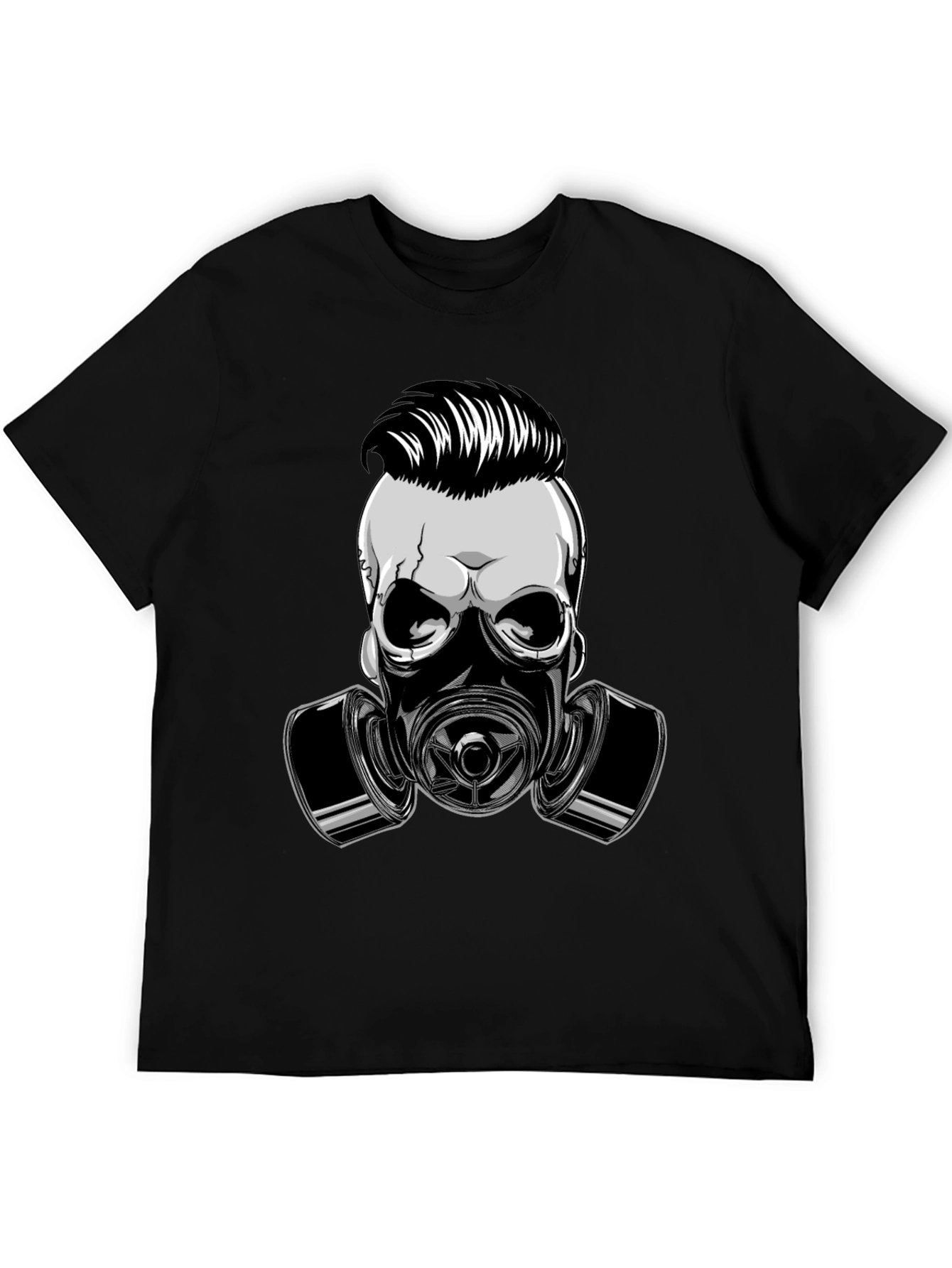 Skull Gas Mask Graphic Print T-Shirt