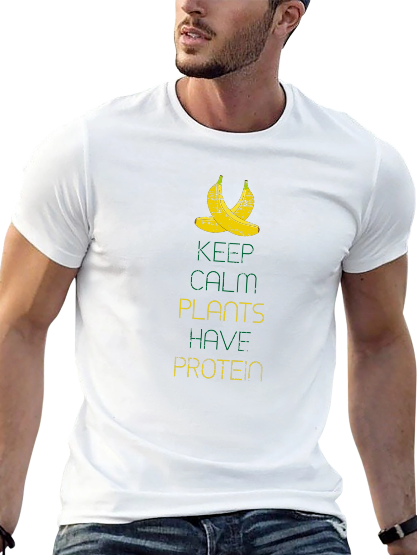Keep Calm Plants Have Protein Graphic T-Shirt