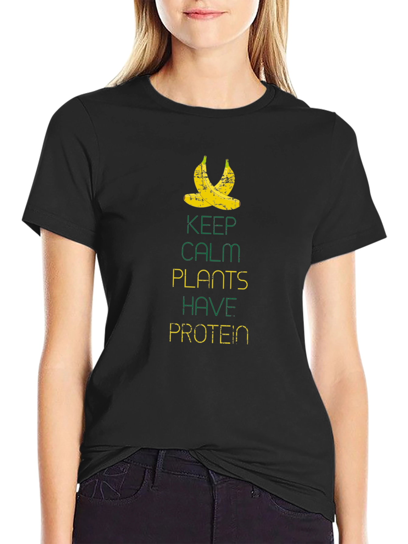 Keep Calm Plants Have Protein Graphic T-Shirt