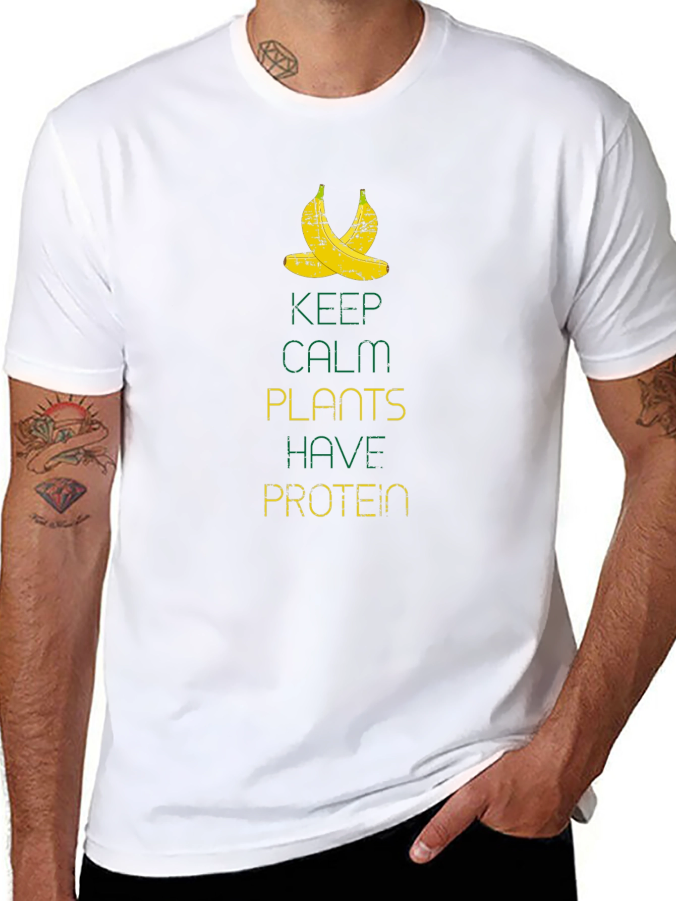 Keep Calm Plants Have Protein Graphic T-Shirt