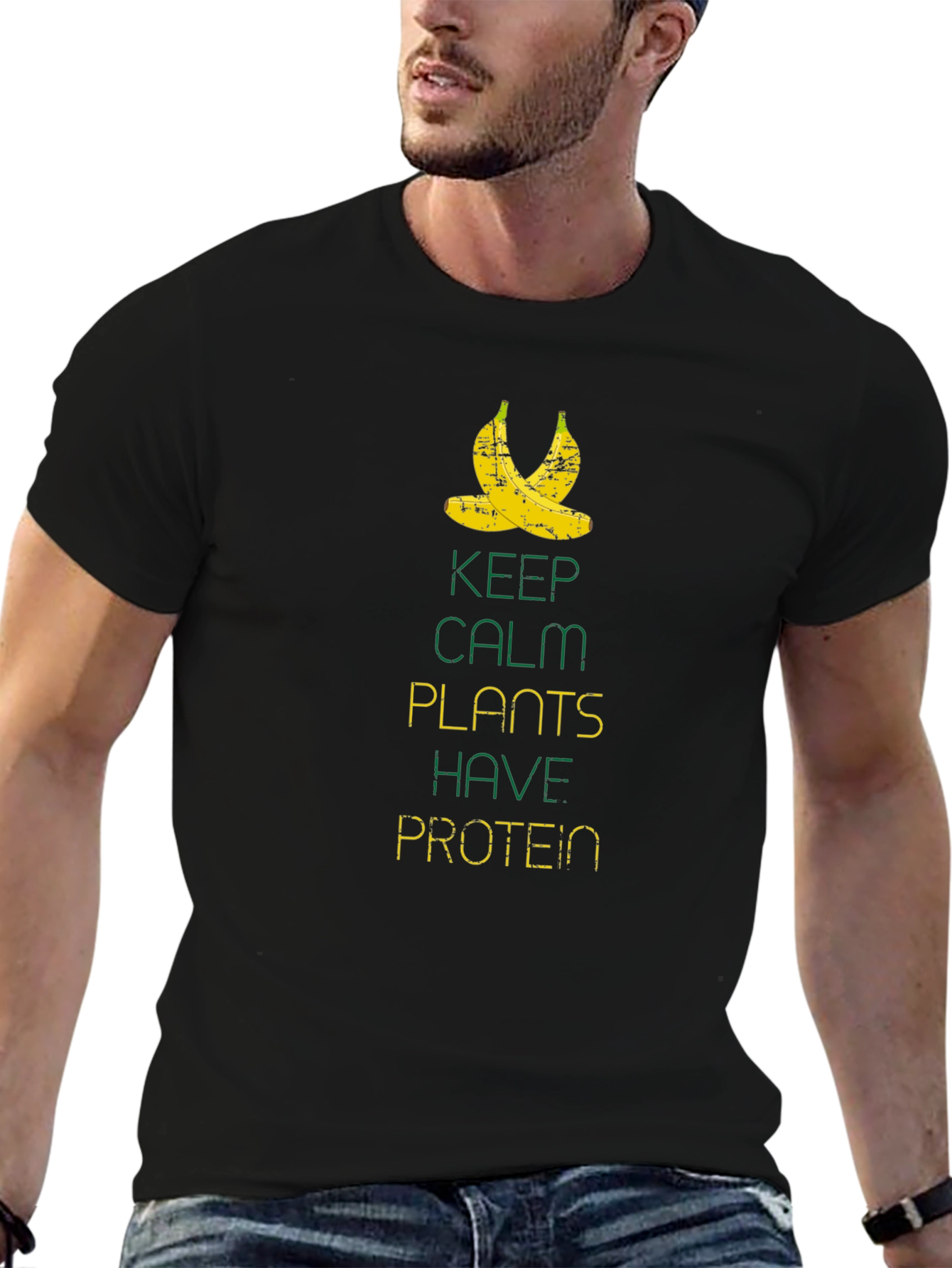 Keep Calm Plants Have Protein Graphic T-Shirt