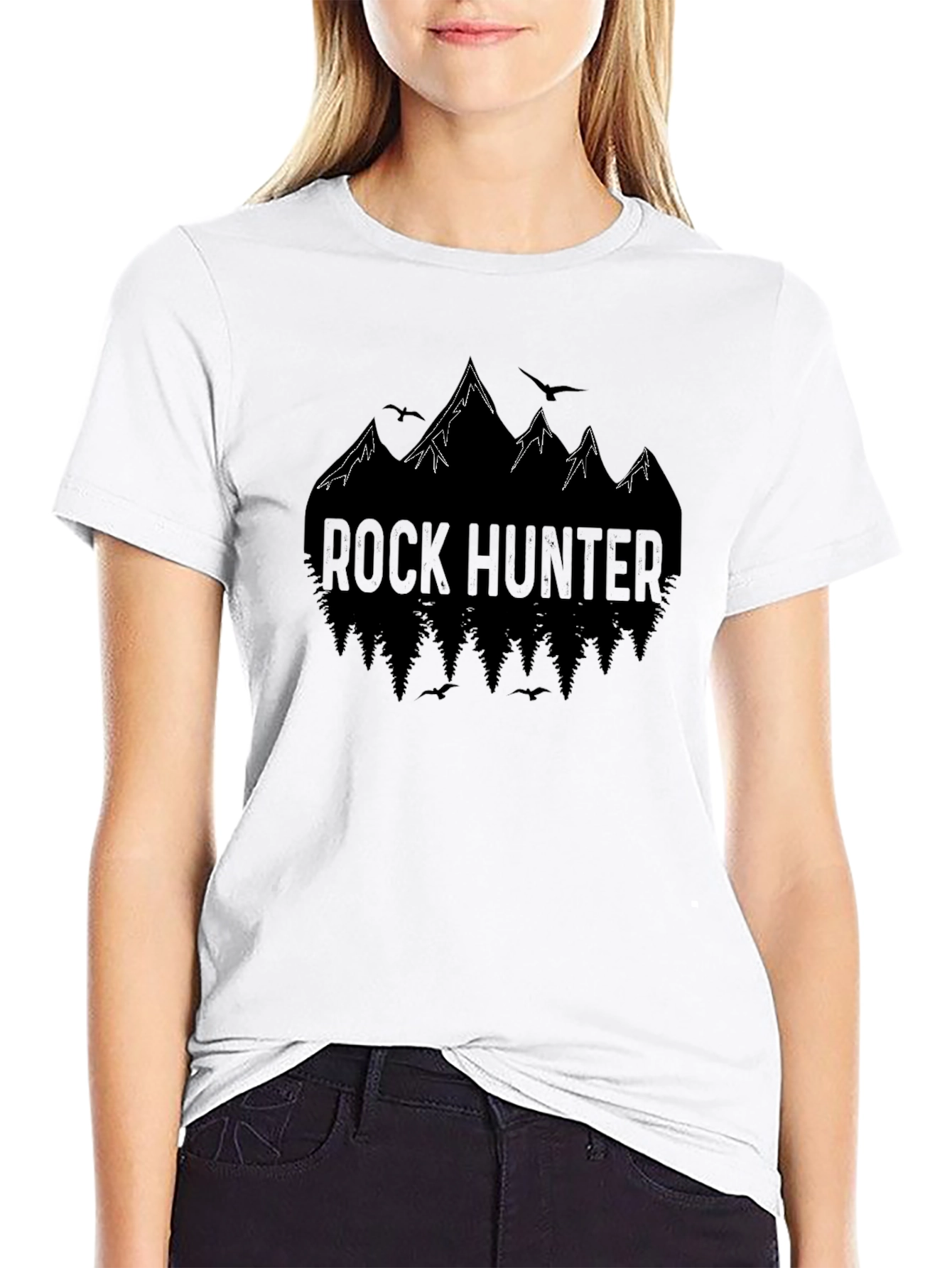 Rock Hunter Mountain Graphic Tee - Black Cotton