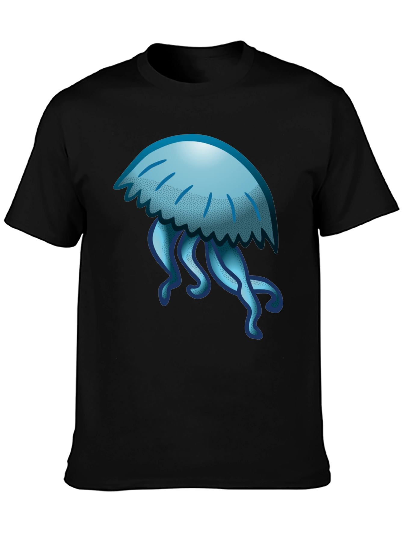 Jellyfish Graphic Tee - Casual Black T-Shirt