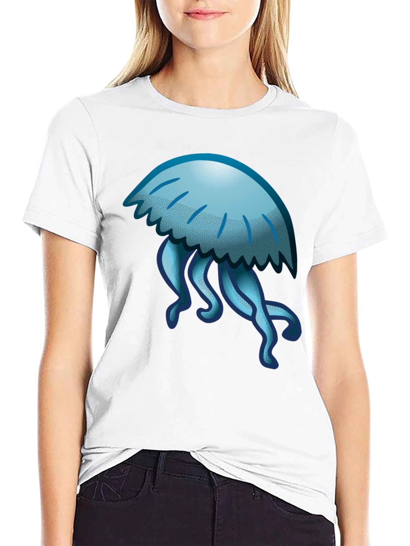 Jellyfish Graphic Tee - Casual Black T-Shirt