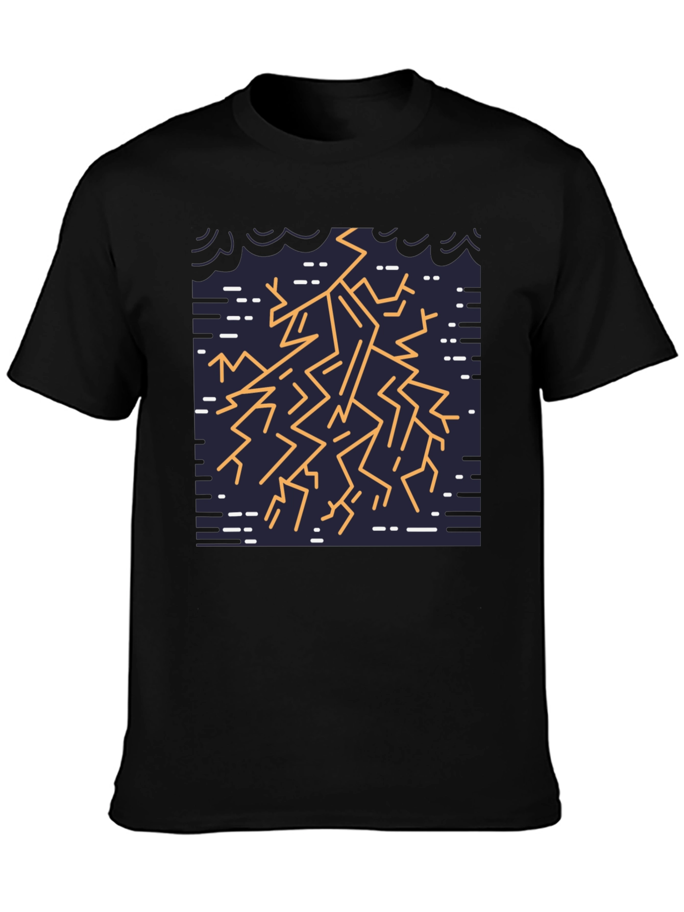 Geometric Lightning Bolt Graphic Tee