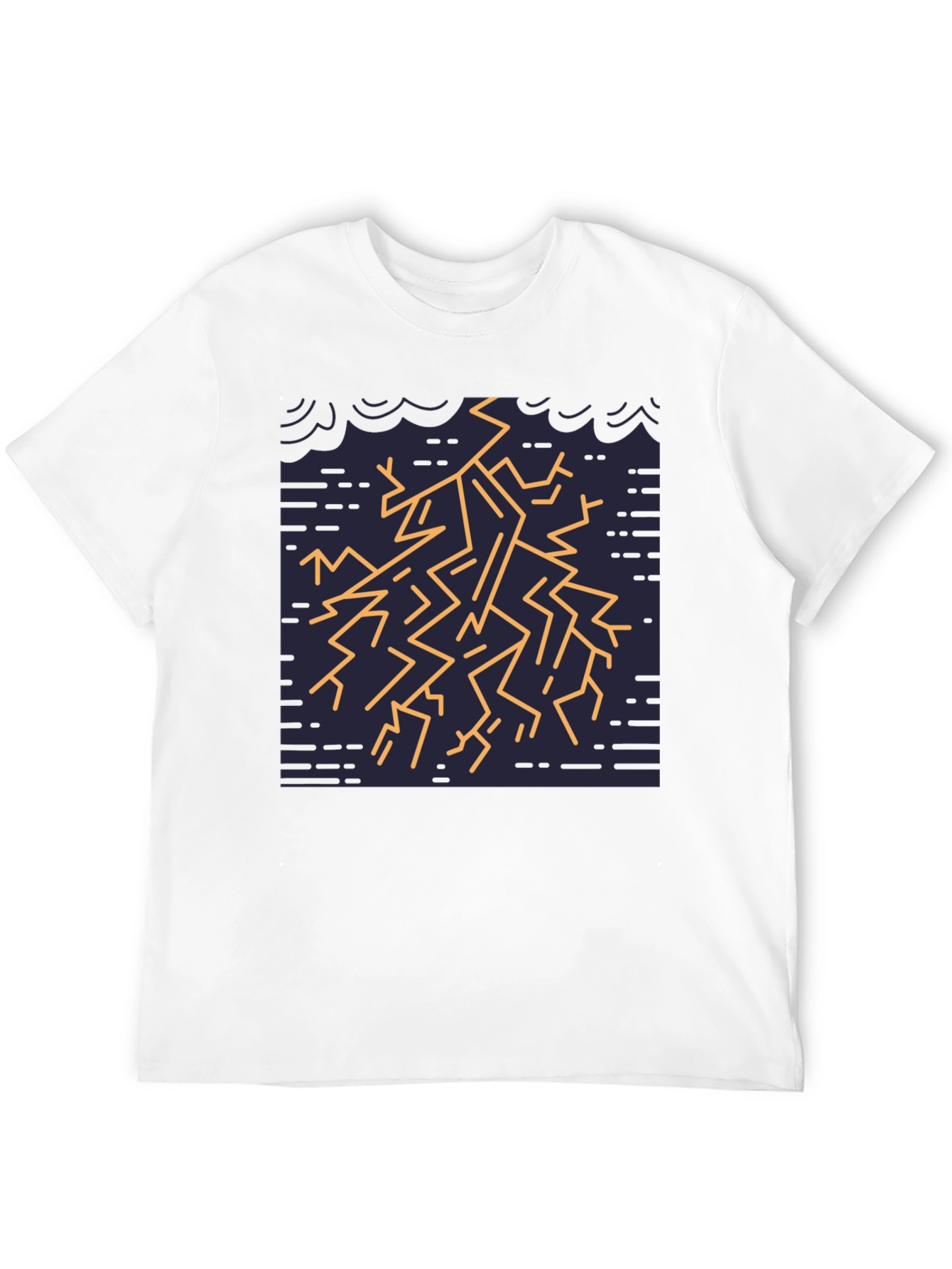 Geometric Lightning Bolt Graphic Tee
