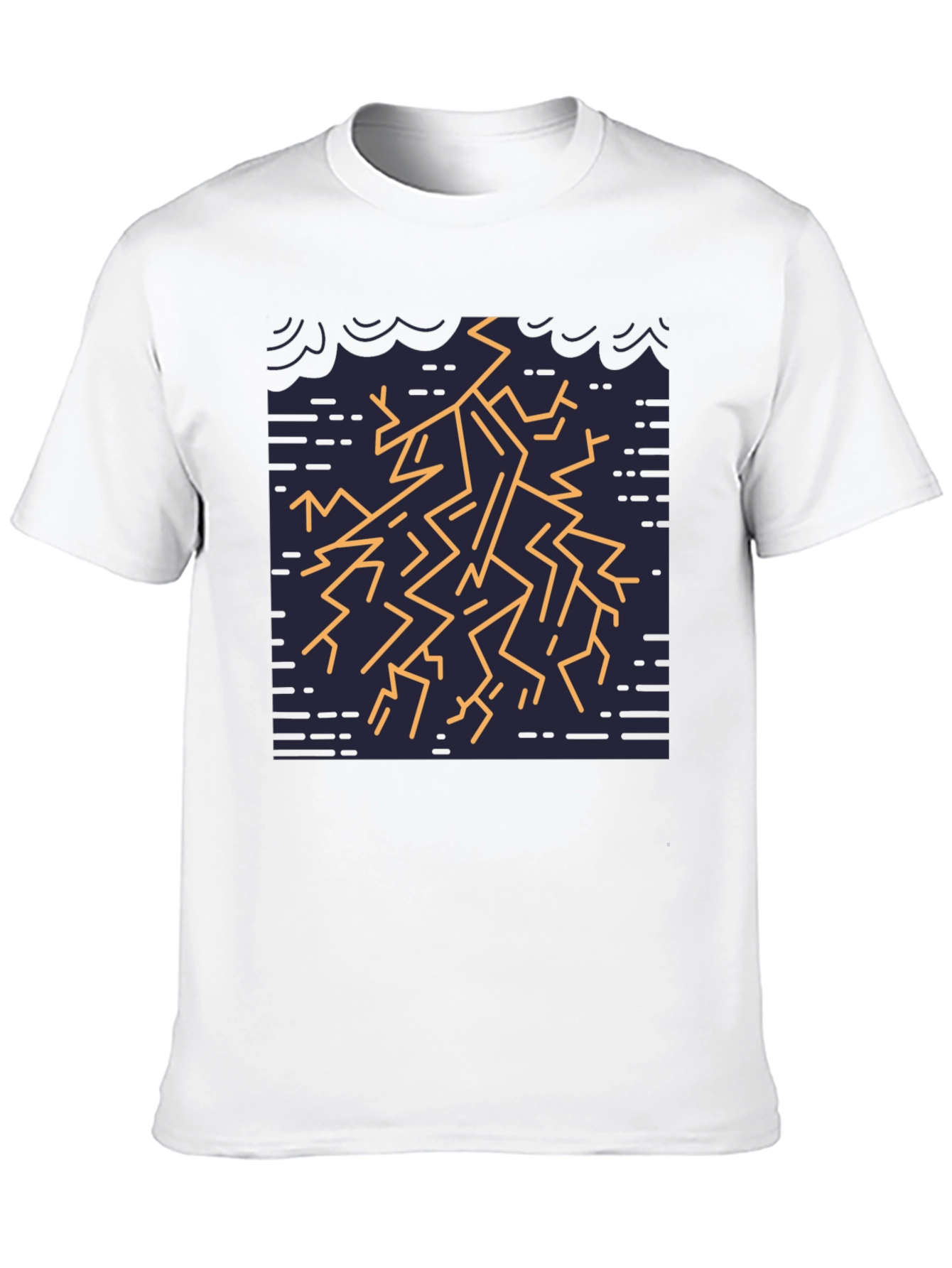Geometric Lightning Bolt Graphic Tee