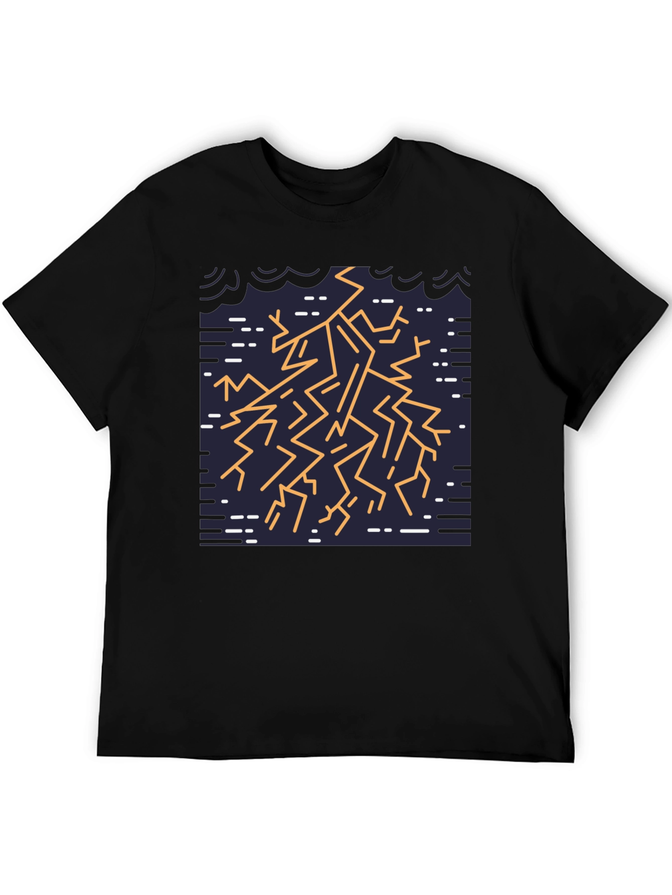 Geometric Lightning Bolt Graphic Tee