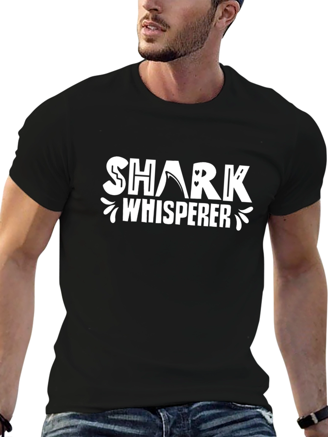 Shark Whisperer Graphic T-Shirt - Black
