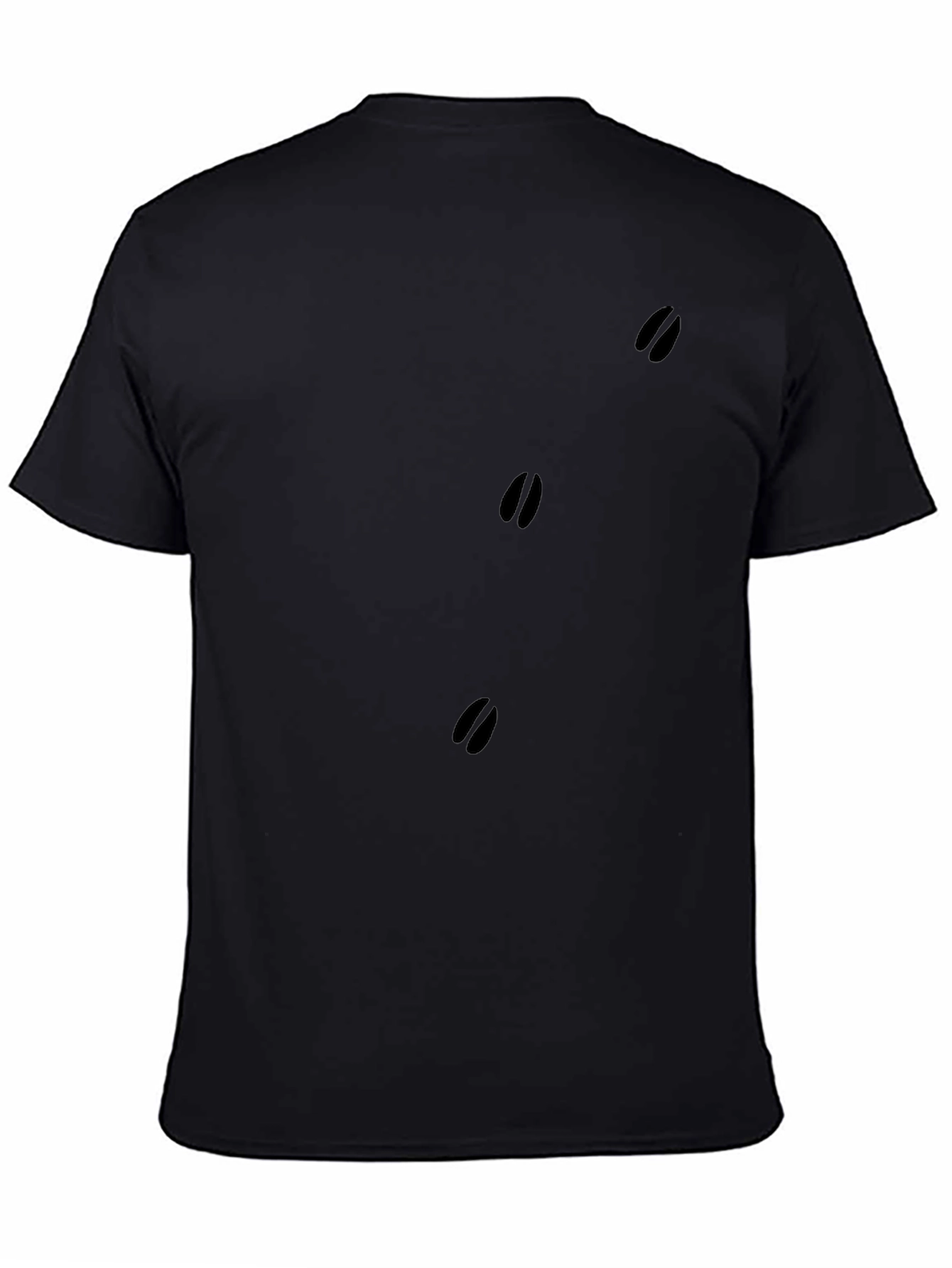 Mens Black Graphic Tee - Animal Track Print