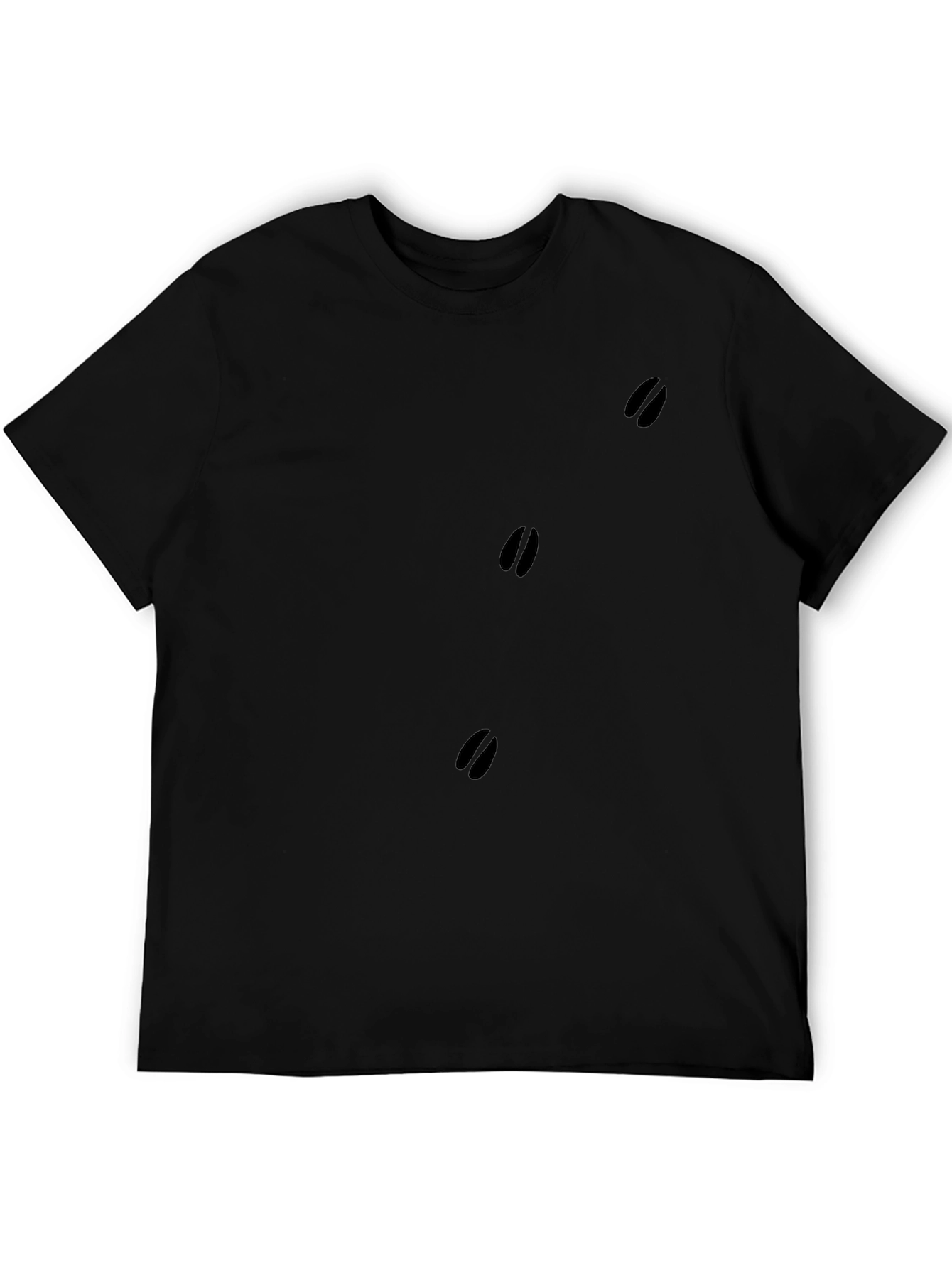 Mens Black Graphic Tee - Animal Track Print