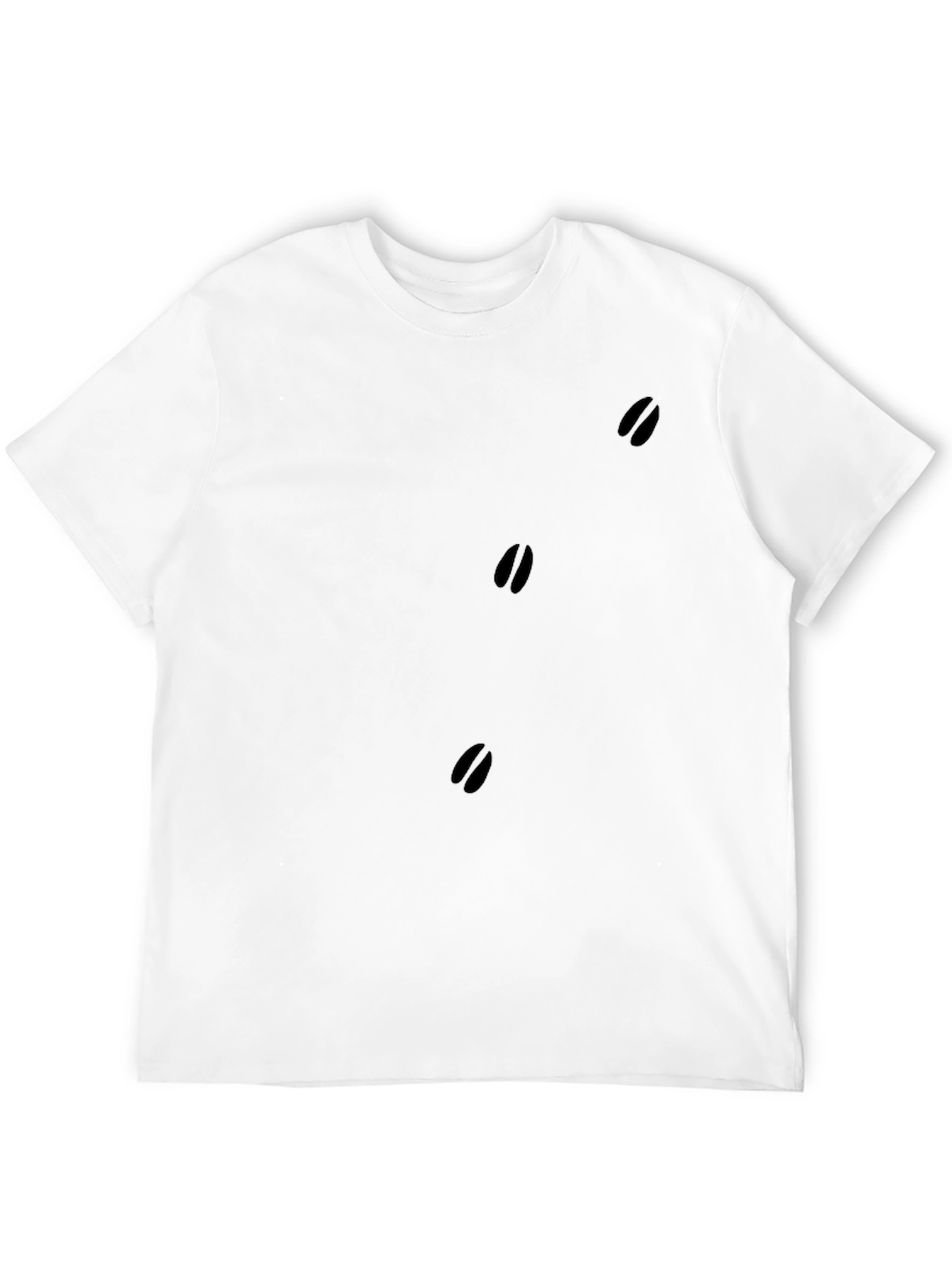 Mens Black Graphic Tee - Animal Track Print