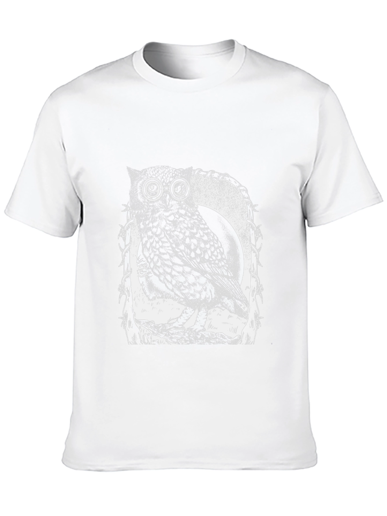 Owl With Glasses Graphic Tee - Black