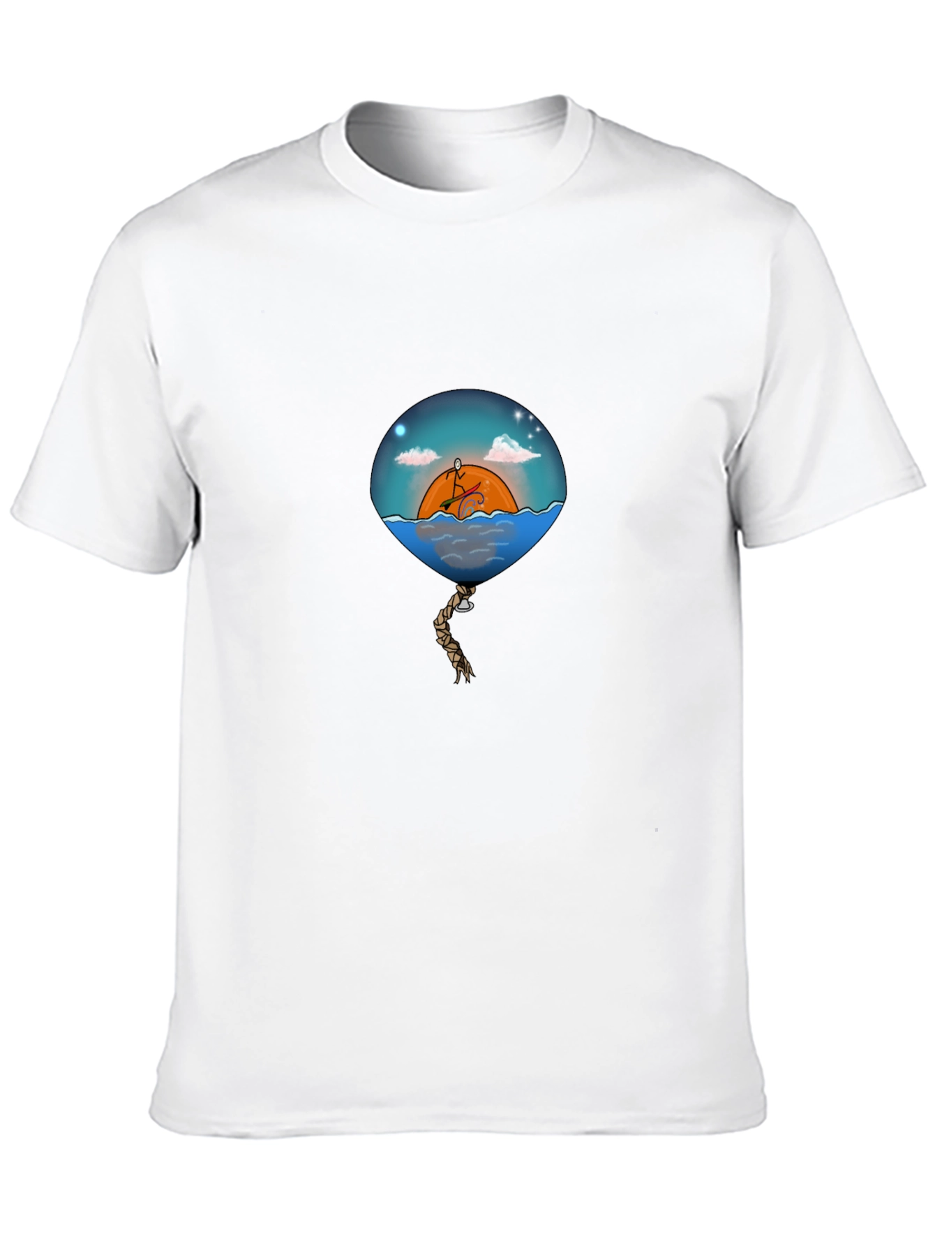 Sunset Balloon Graphic Tee - Mens Black T-Shirt