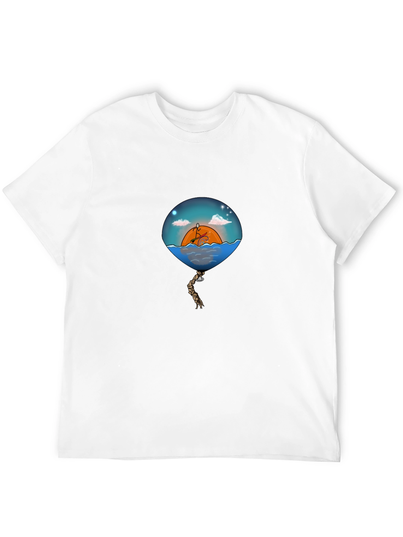 Sunset Balloon Graphic Tee - Mens Black T-Shirt