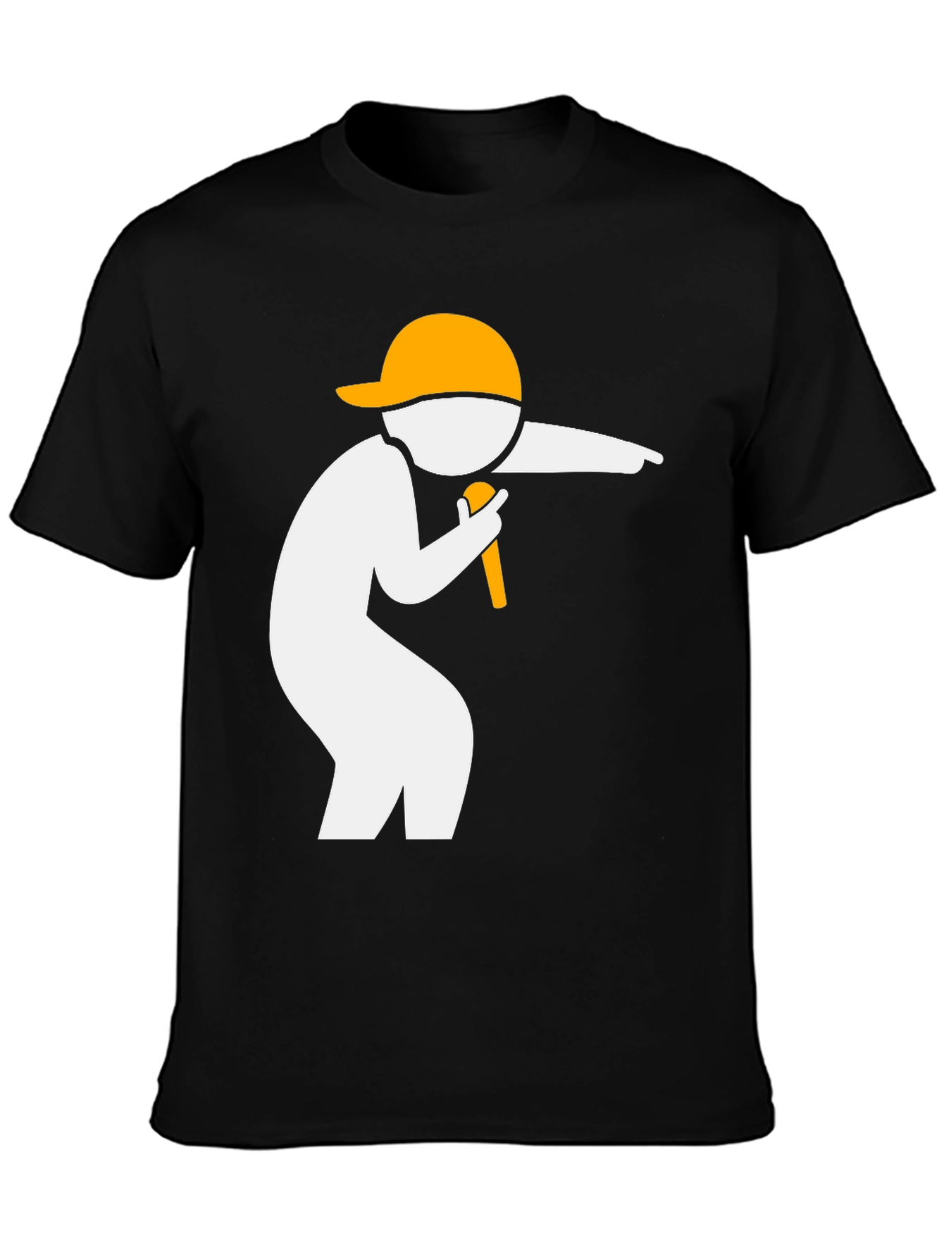 Mic Drop Graphic Tee - Black Cotton T-Shirt