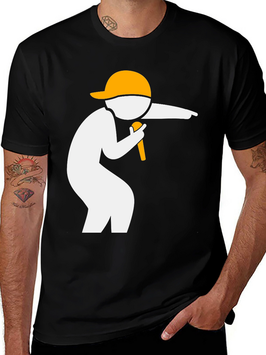 Mic Drop Graphic Tee - Black Cotton T-Shirt