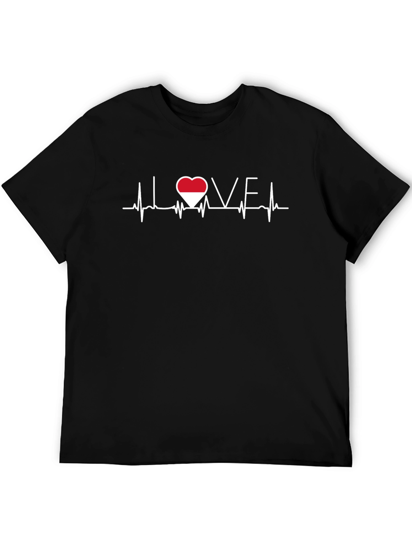 Love Indonesia Heartbeat Graphic Tee - Black