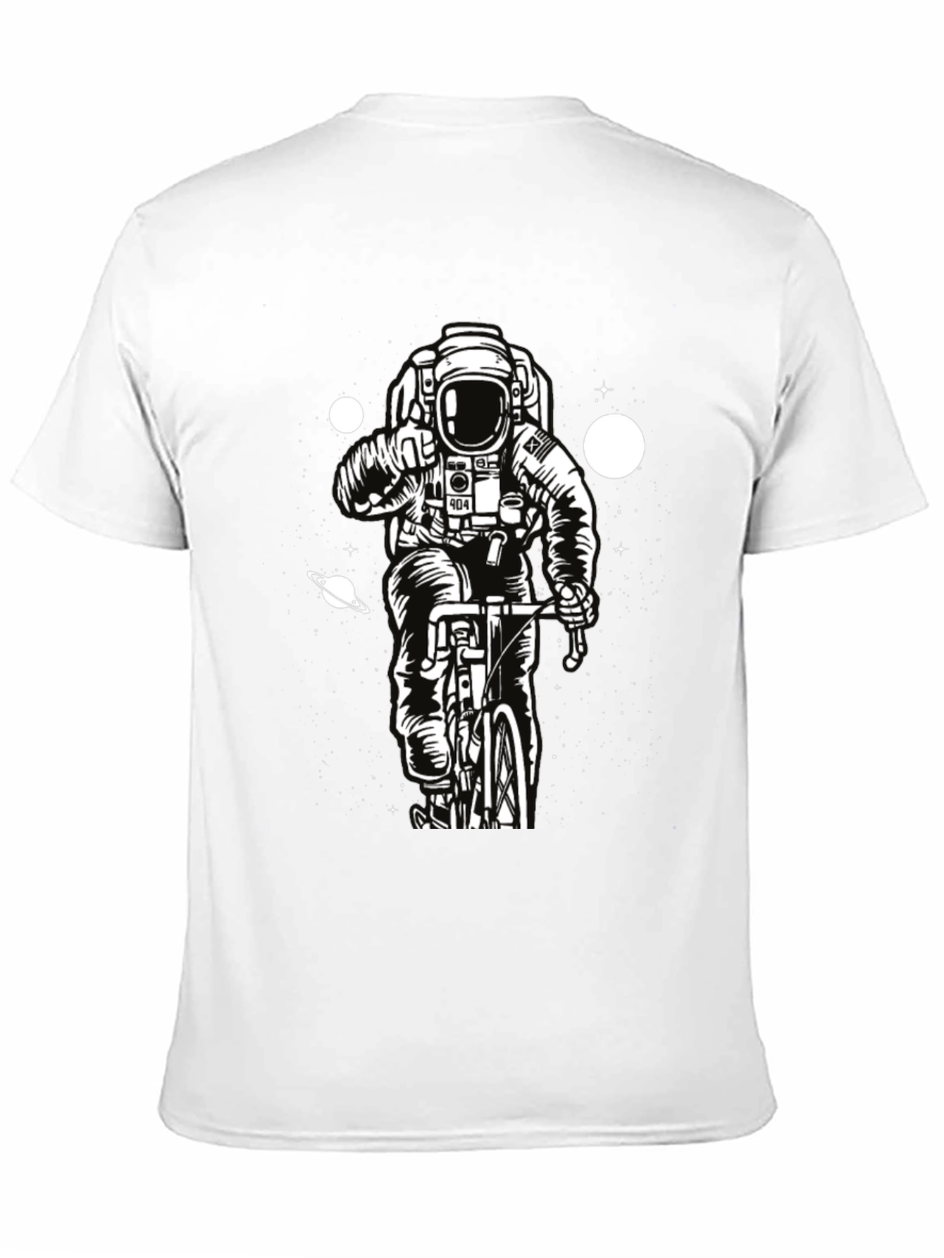 Astronaut on Bike Graphic T-Shirt - Space Adventure Tee