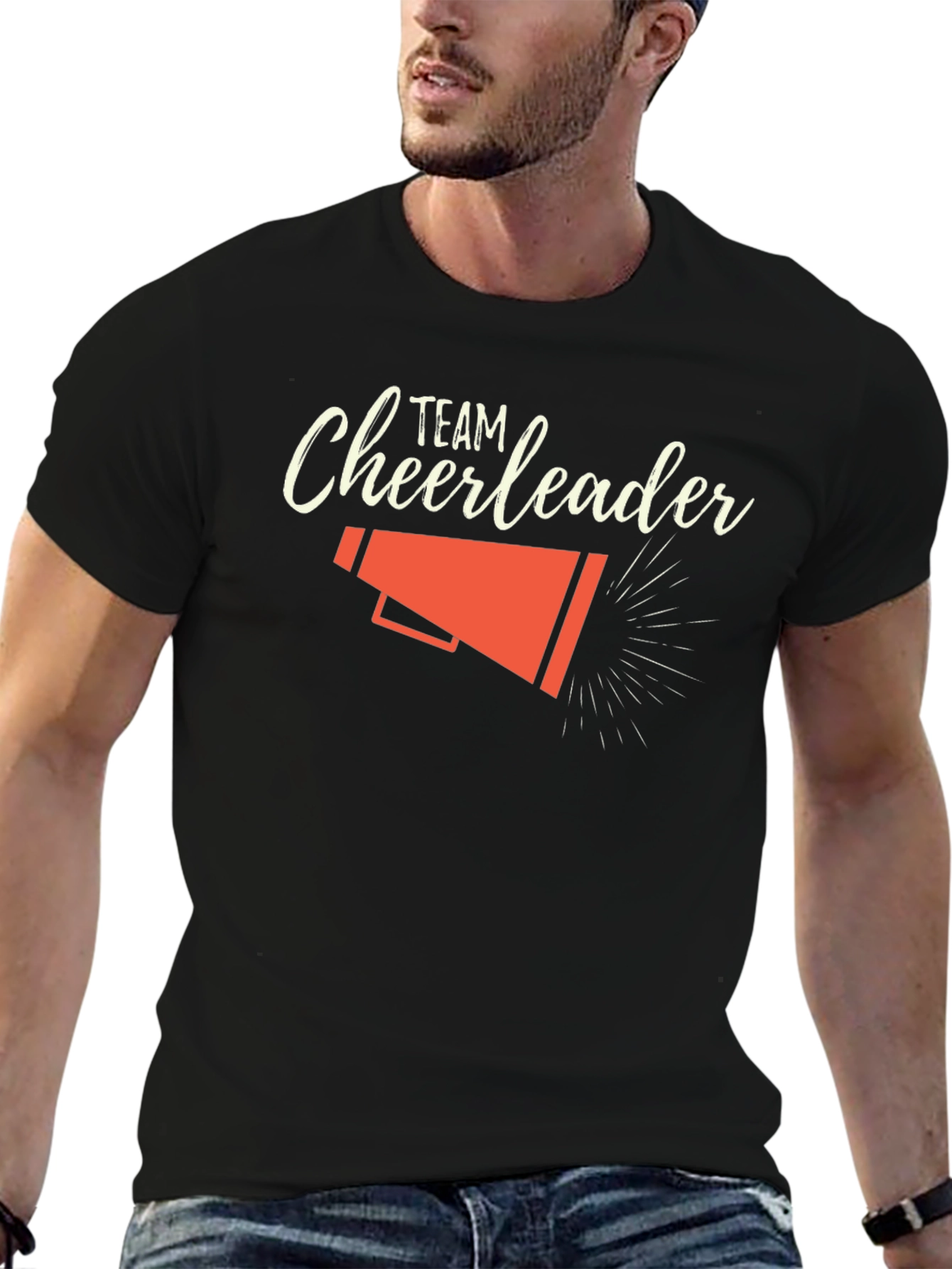 Team Cheerleader Graphic Tee - Black