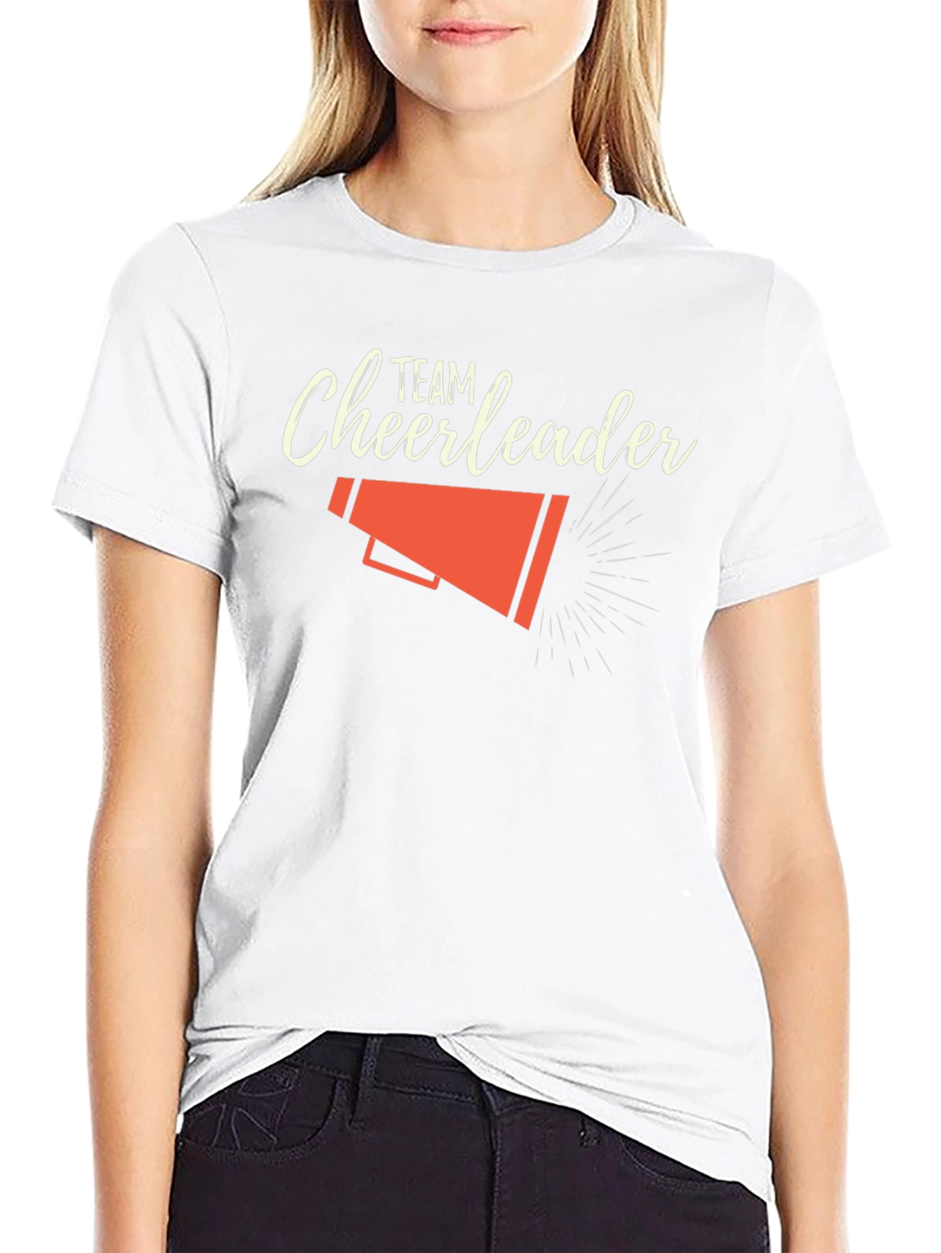 Team Cheerleader Graphic Tee - Black