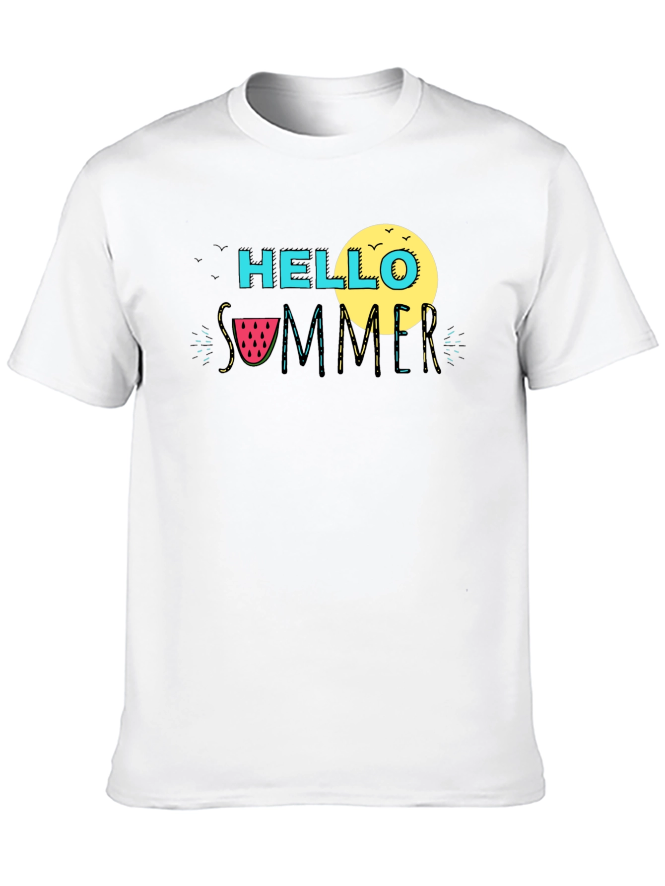 Hello Summer Black Graphic T-Shirt