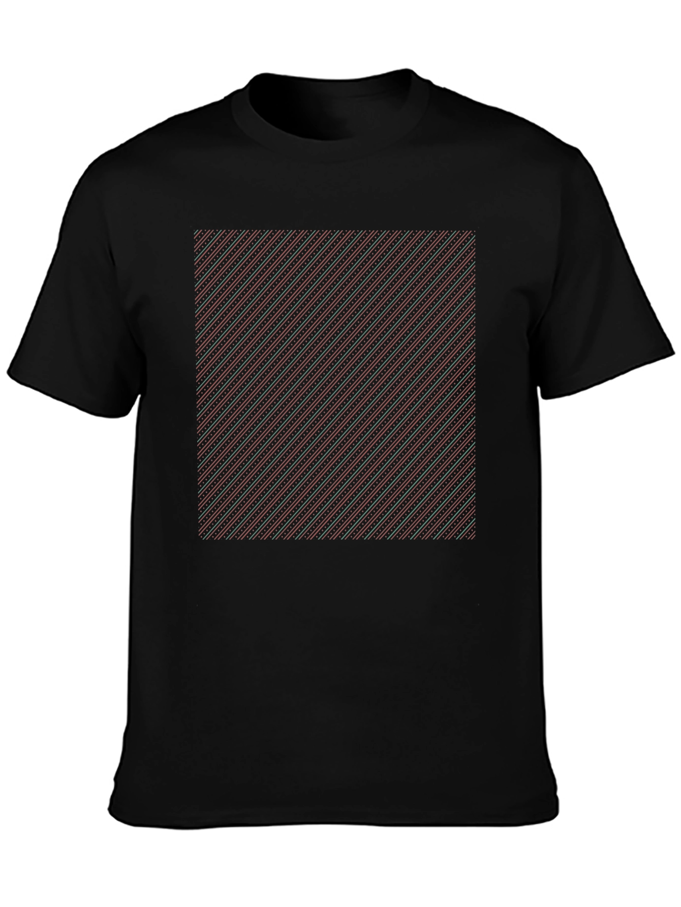 Striped Pattern Black T-Shirt - Casual Style