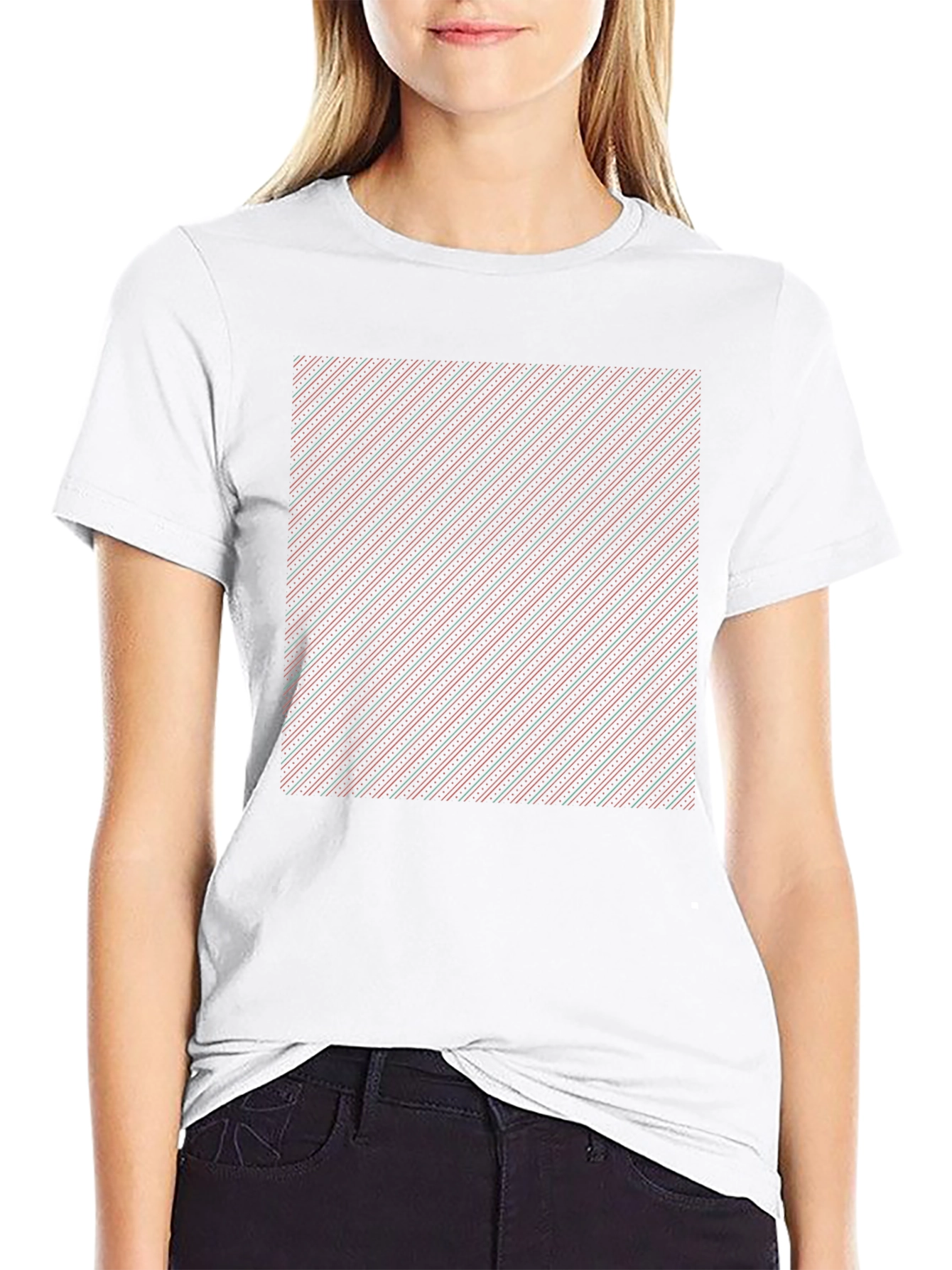 Striped Pattern Black T-Shirt - Casual Style
