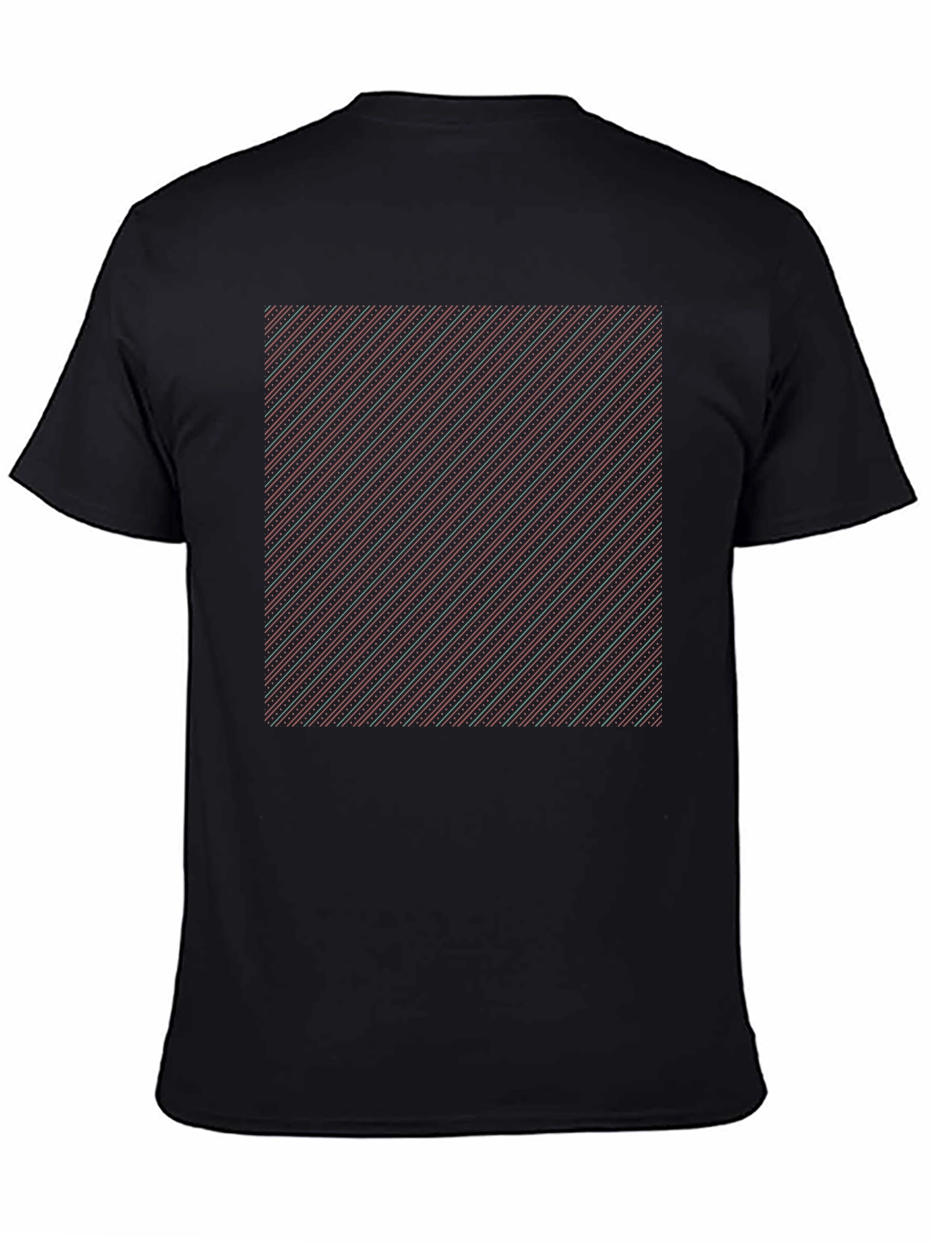 Striped Pattern Black T-Shirt - Casual Style