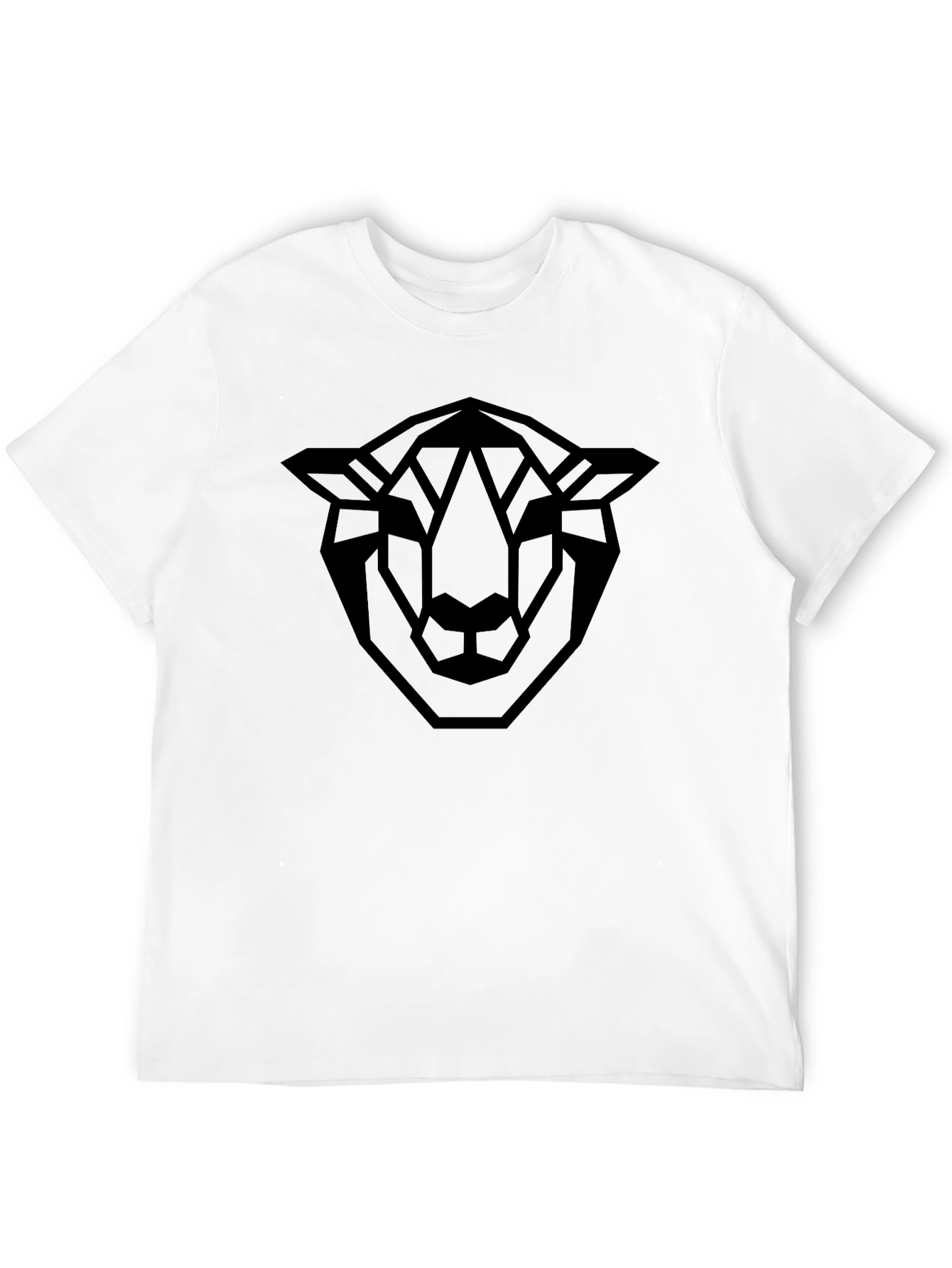 Geometric Ram Graphic Black T-Shirt