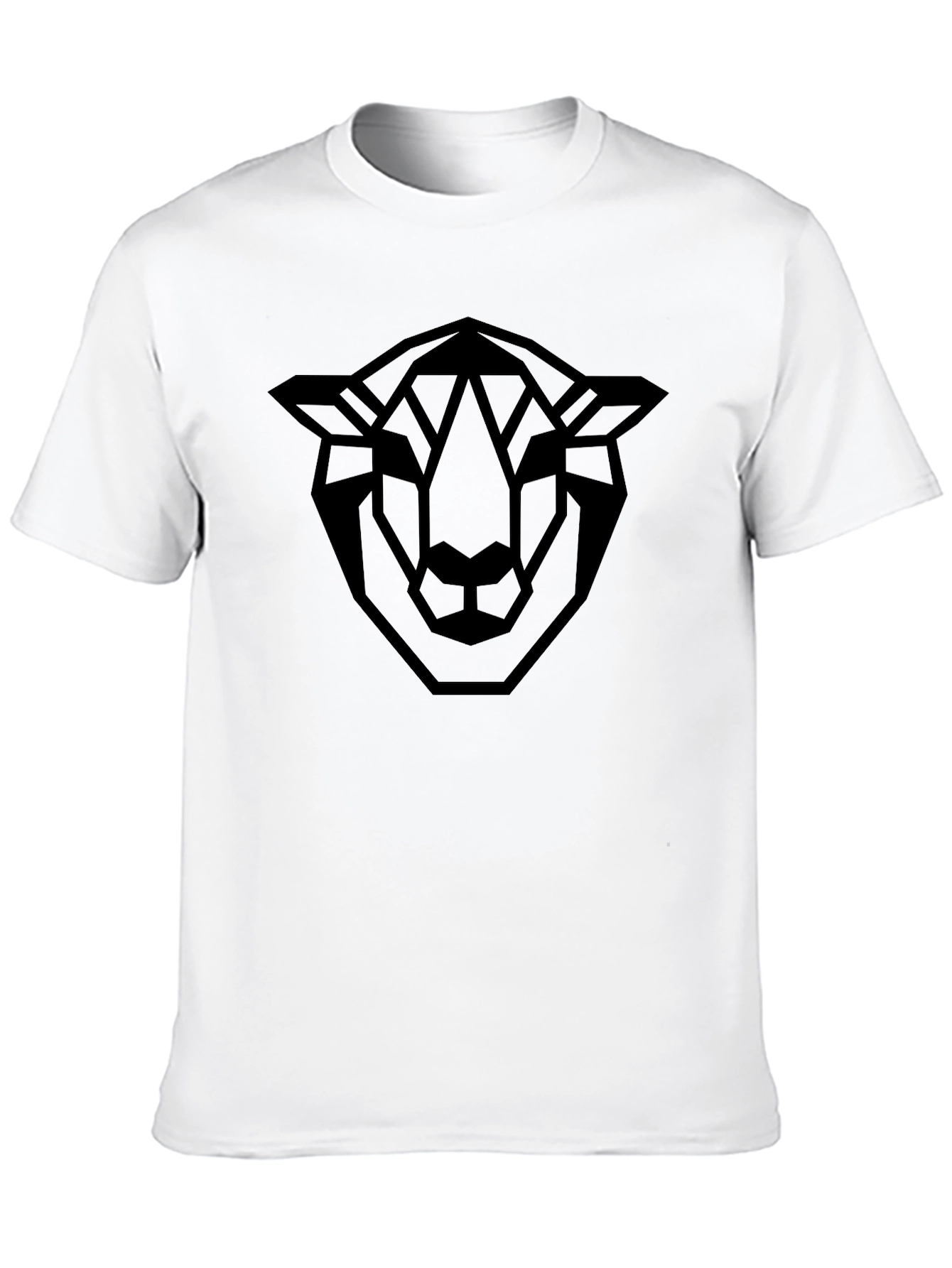Geometric Ram Graphic Black T-Shirt