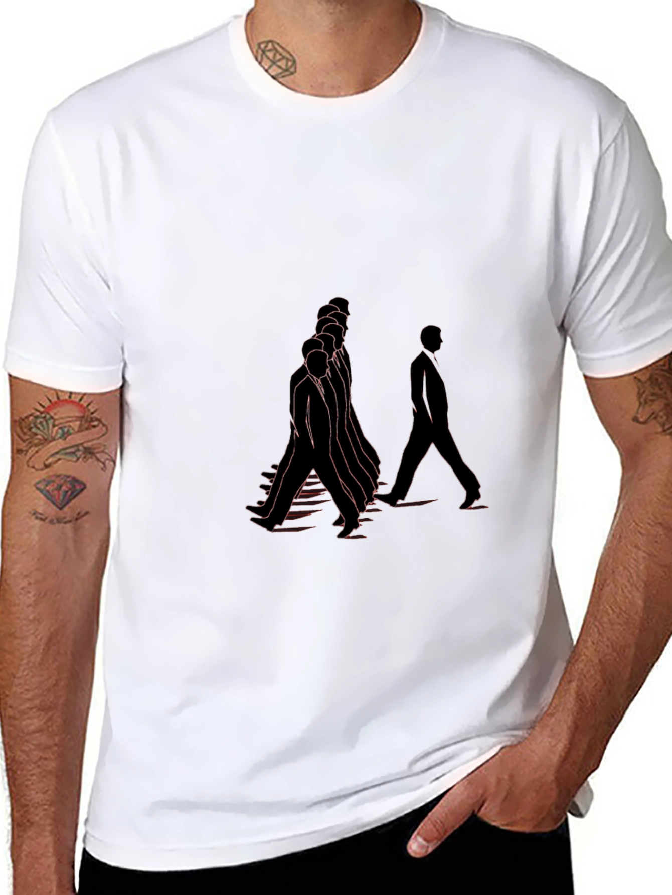 Unique Graphic Print Black Tee