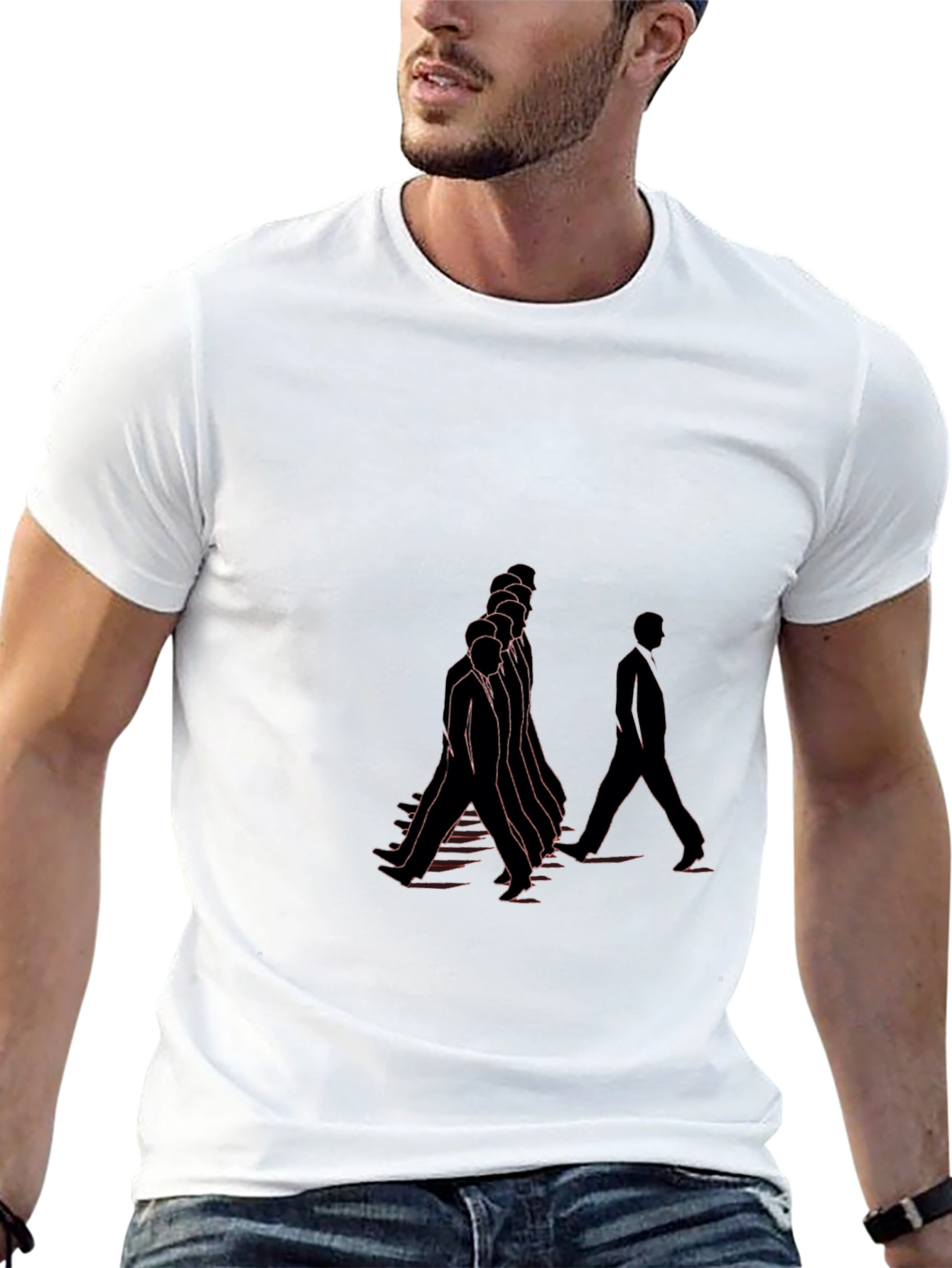 Unique Graphic Print Black Tee