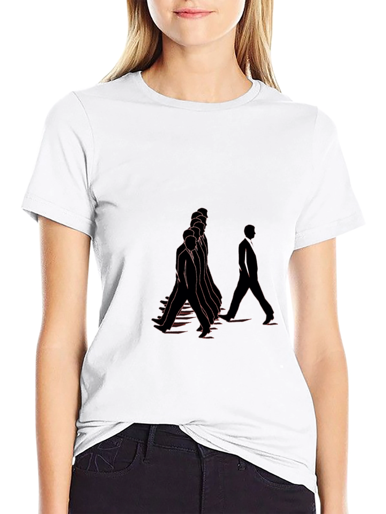 Unique Graphic Print Black Tee