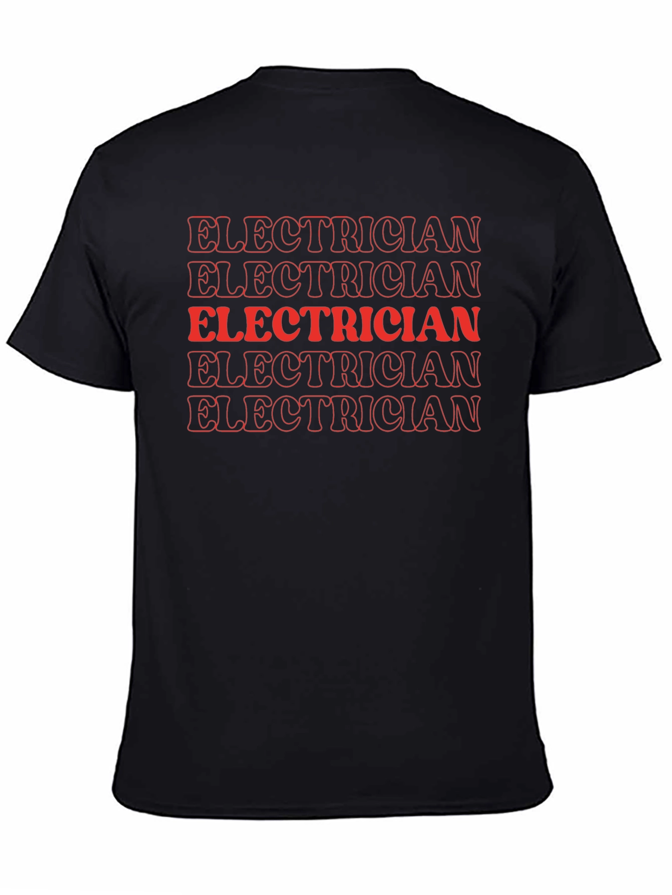 Electrician Retro Style T-Shirt - Black Cotton Tee