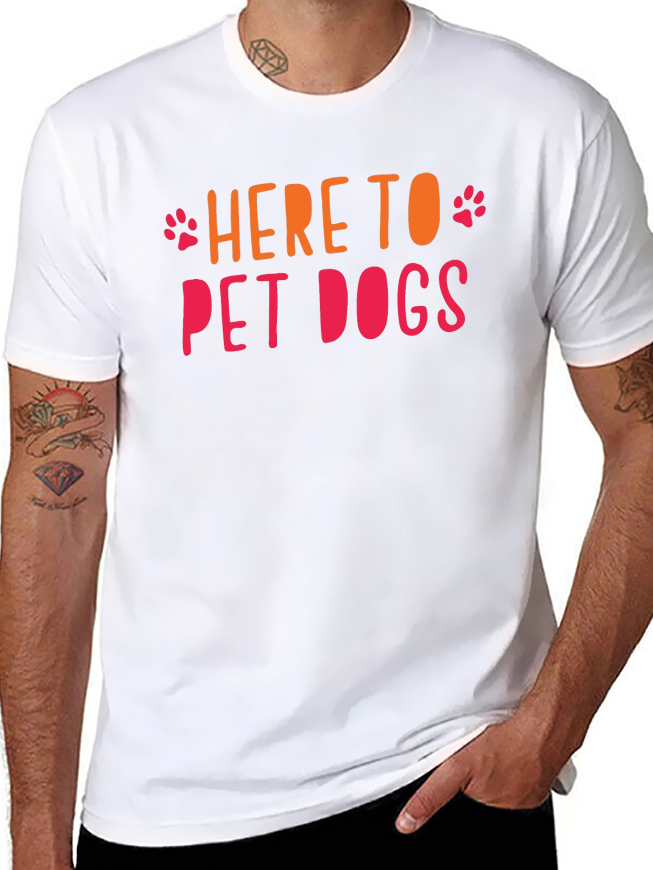 Here to Pet Dogs Graphic Tee
