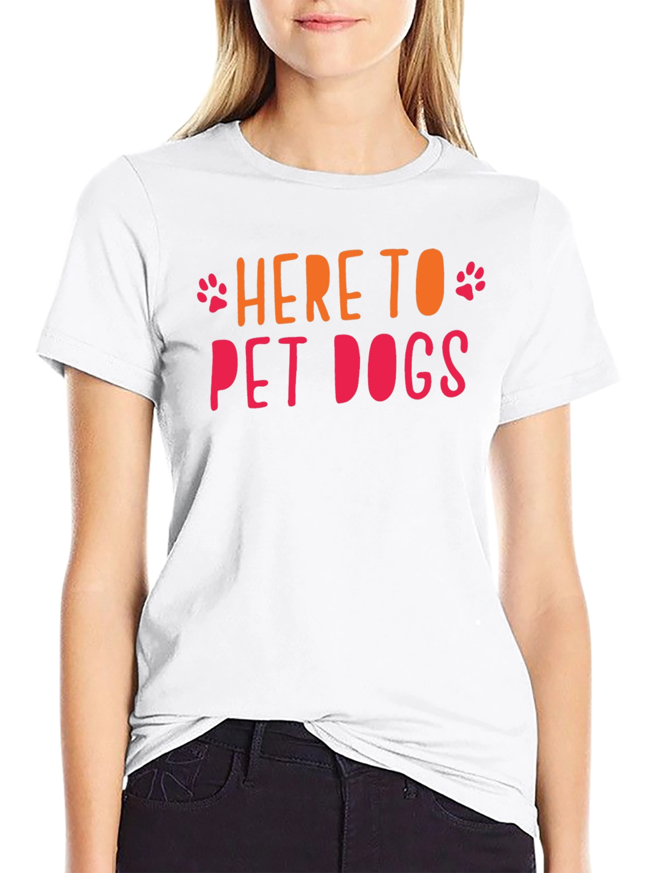 Here to Pet Dogs Graphic Tee