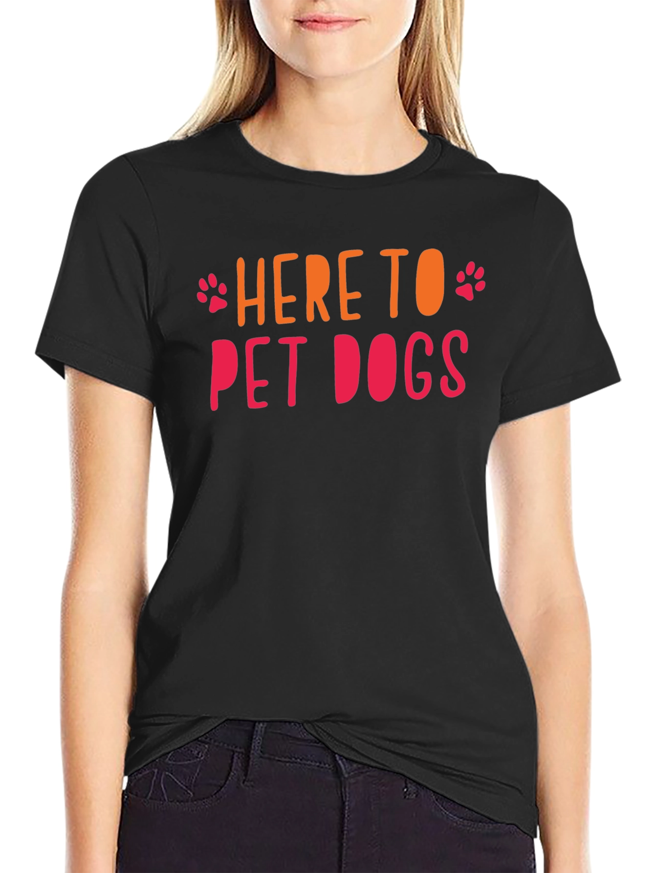 Here to Pet Dogs Graphic Tee