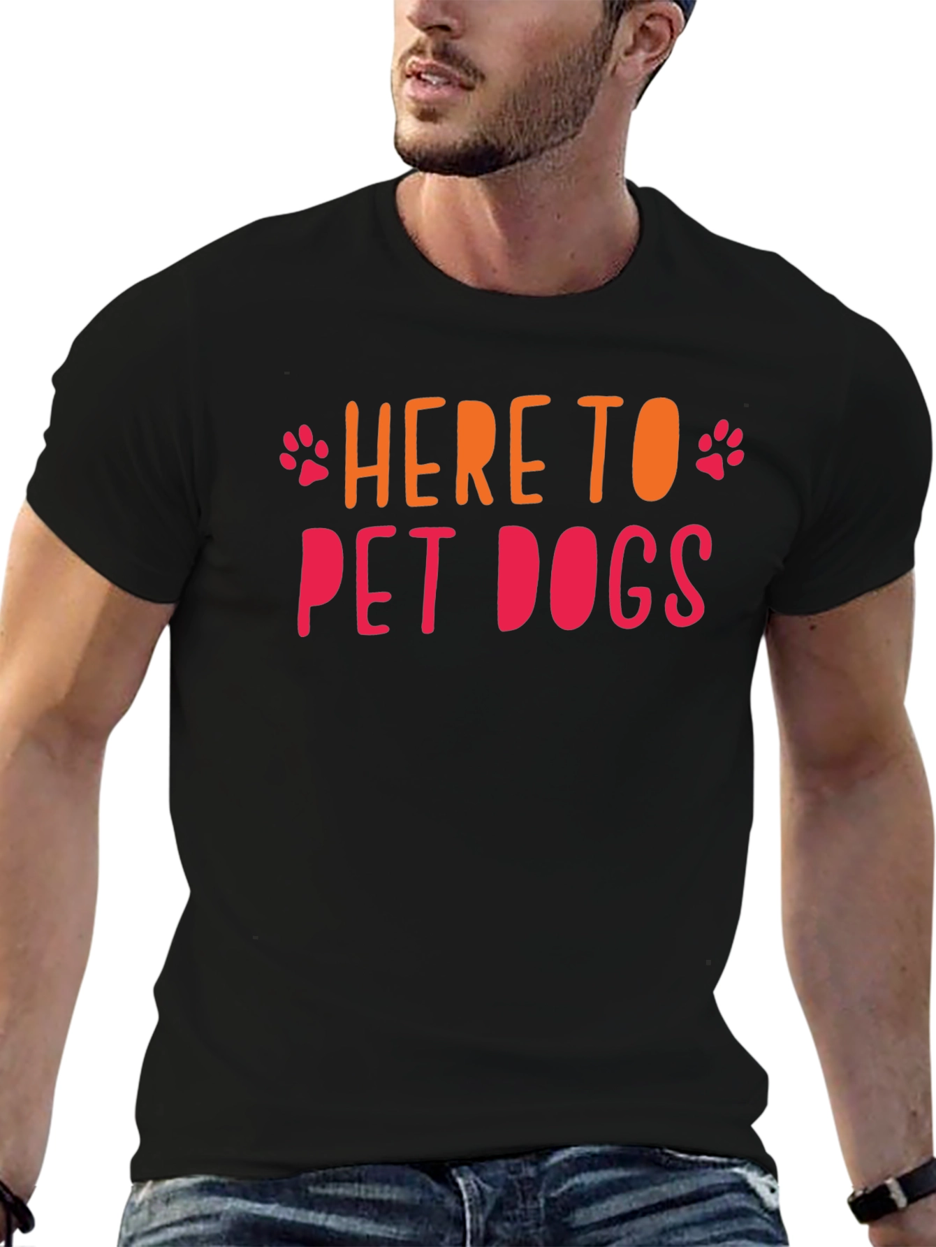 Here to Pet Dogs Graphic Tee