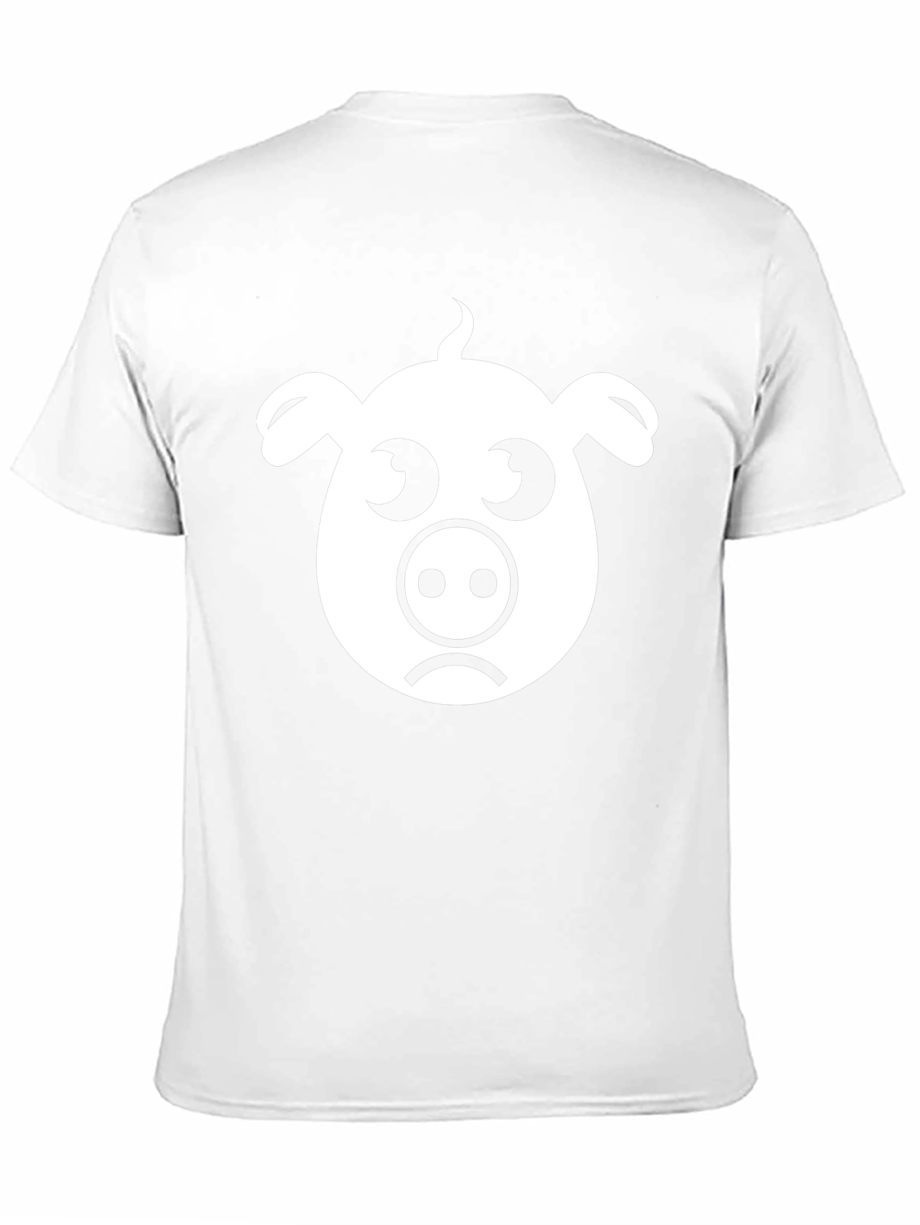 Sad Pig Face Graphic Tee - Casual Black T-Shirt