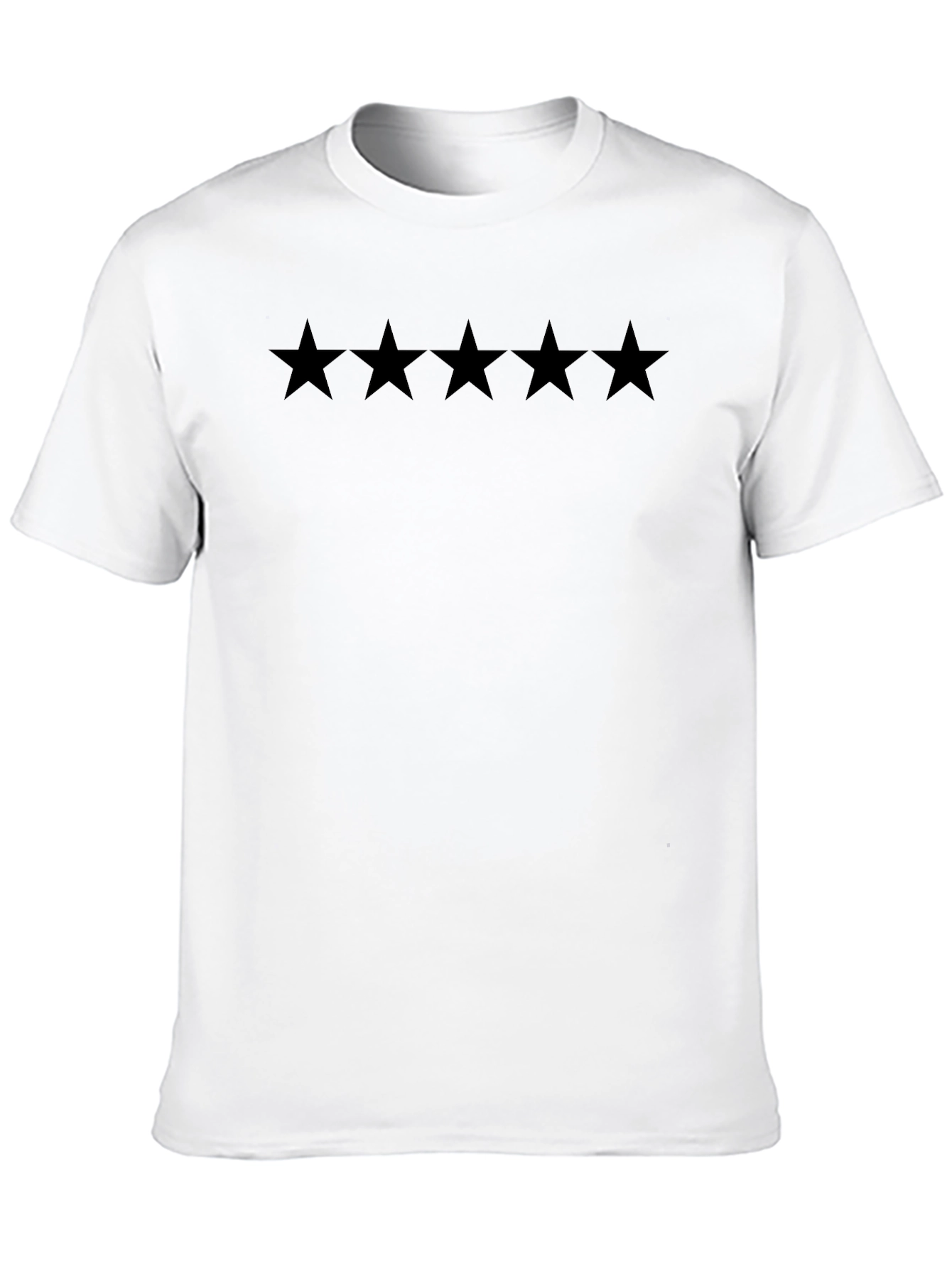 5-Star Black Cotton Crew Neck T-Shirt