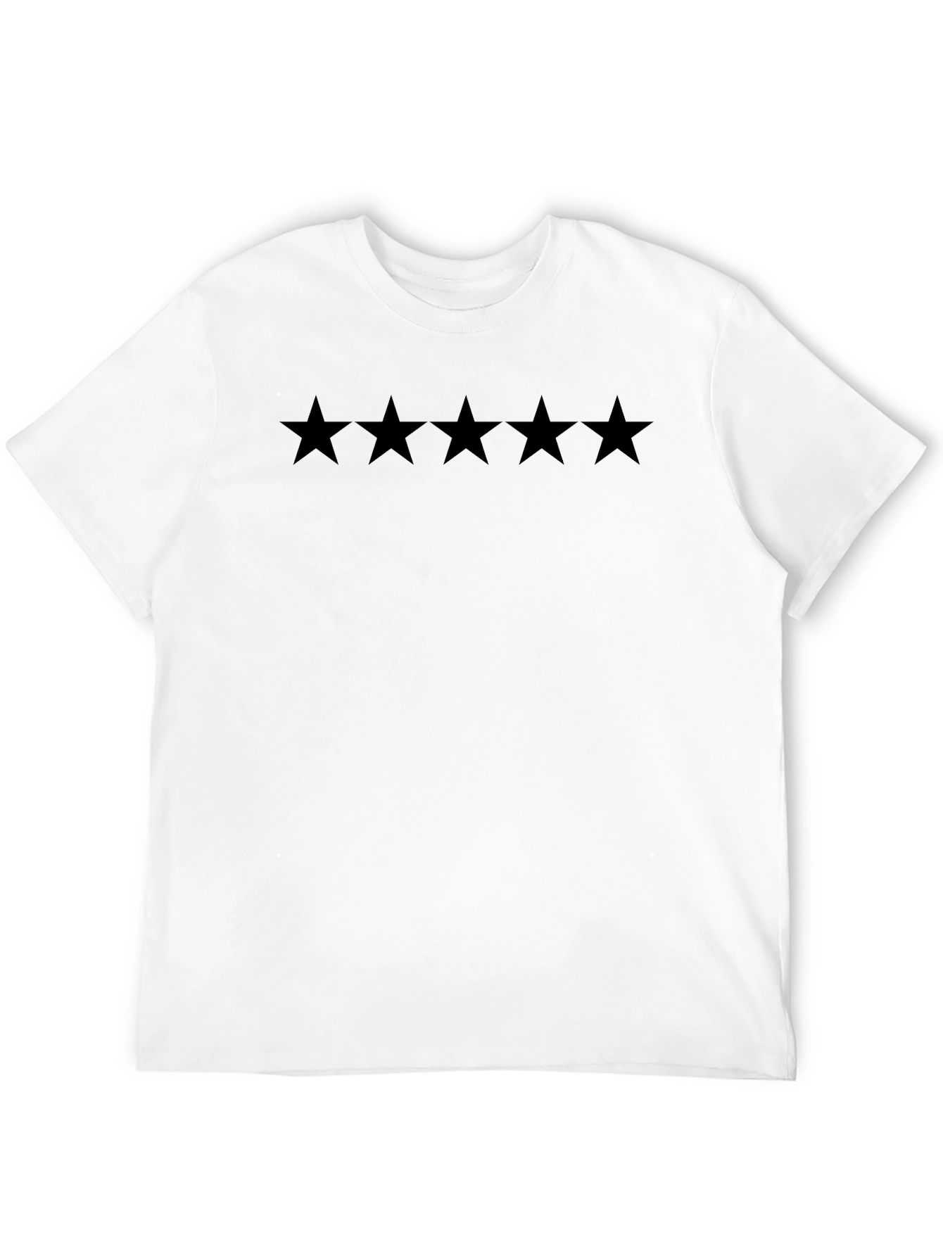 5-Star Black Cotton Crew Neck T-Shirt