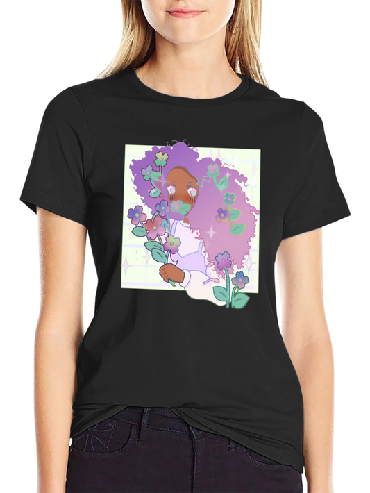Floral Afro Graphic T-Shirt