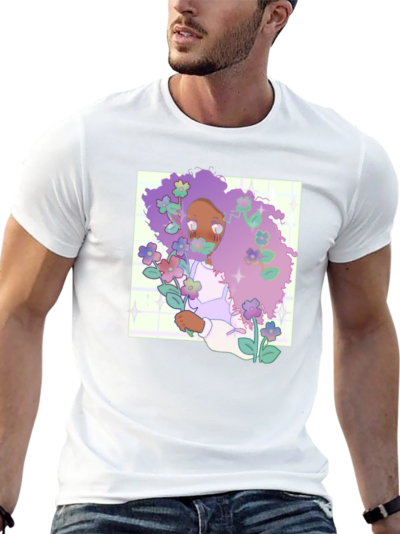 Floral Afro Graphic T-Shirt